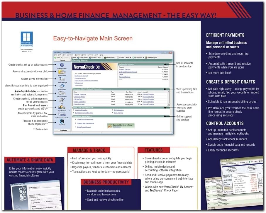 VersaCheck X9 Platinum 2024 – 5 User Finance and Check Creation Software