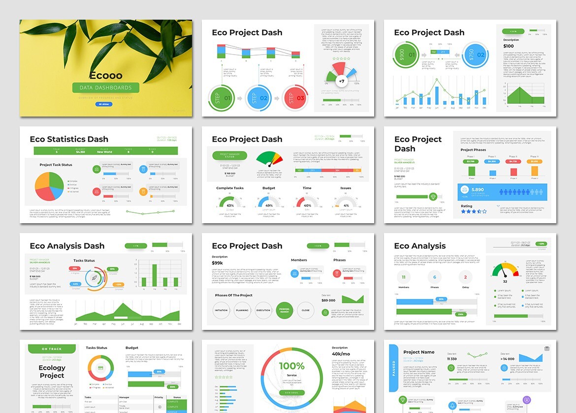 Eco Data Dashboards PowerPoint Presentation Template