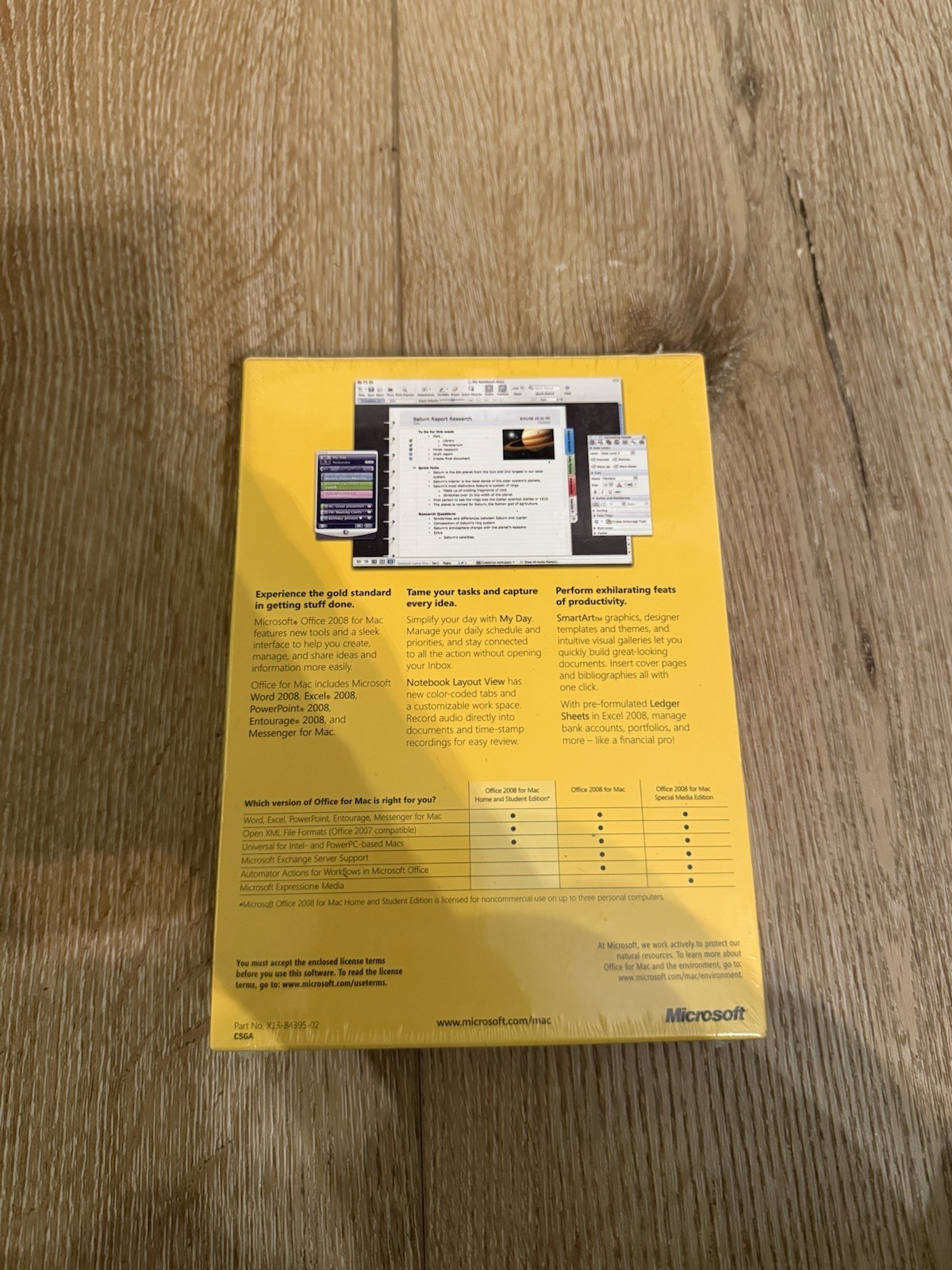 Microsoft Office 2008 Home & Student for Mac w/ 3 Product Keys NEW
