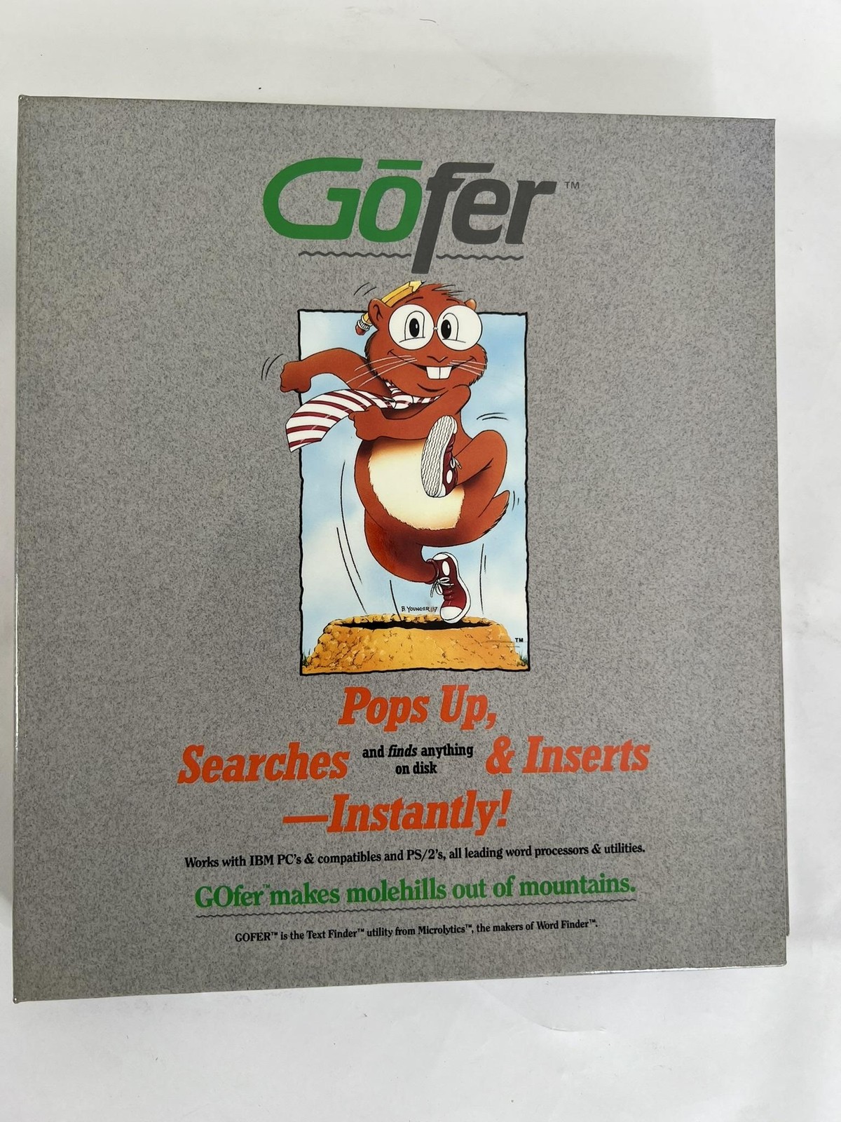 Vintage GOfer Text Finder Microlytics IBM DOS 5.25″ Utility Software 1987