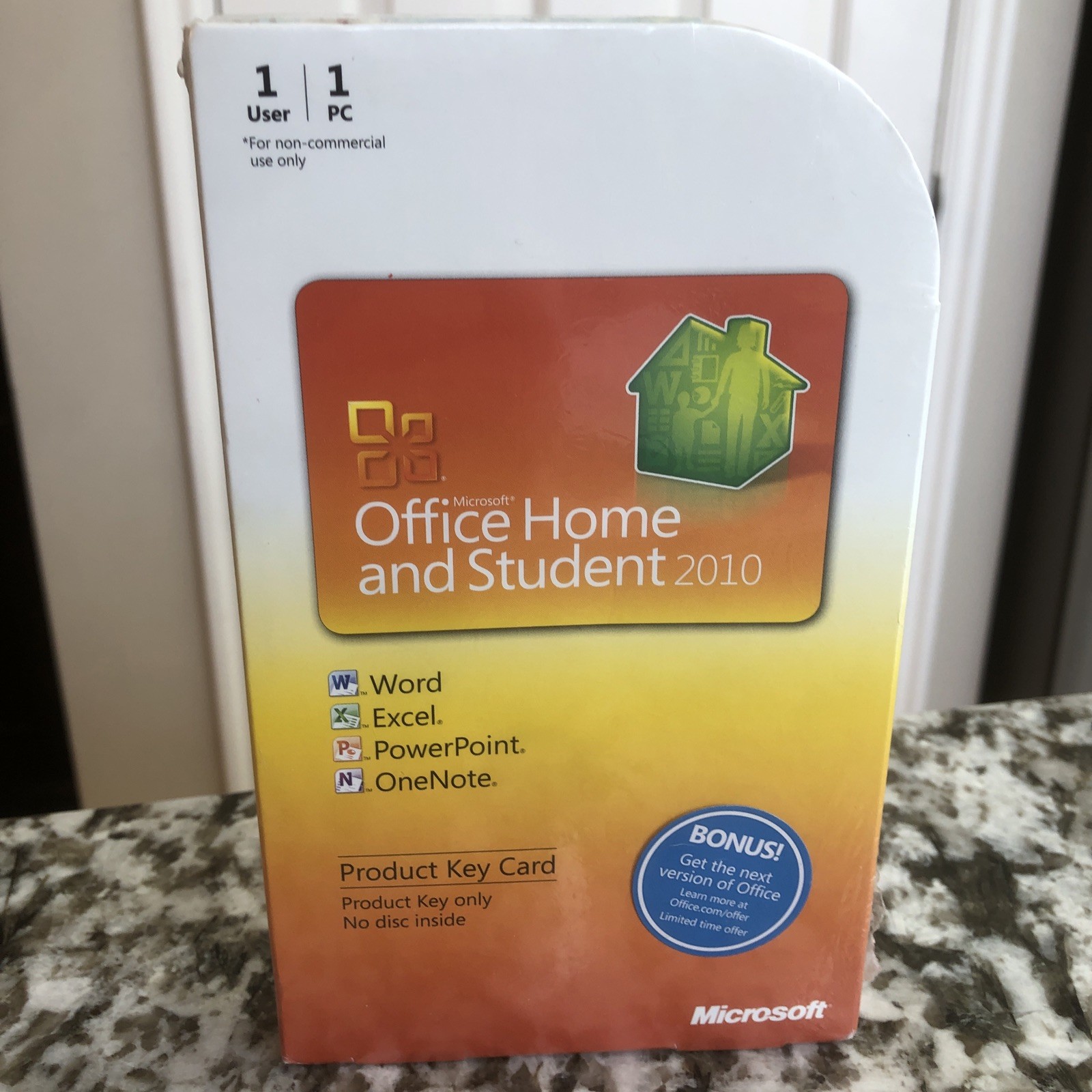 Microsoft Office 2010 Home & Student Retail Product Key Card Windows 1 PC New