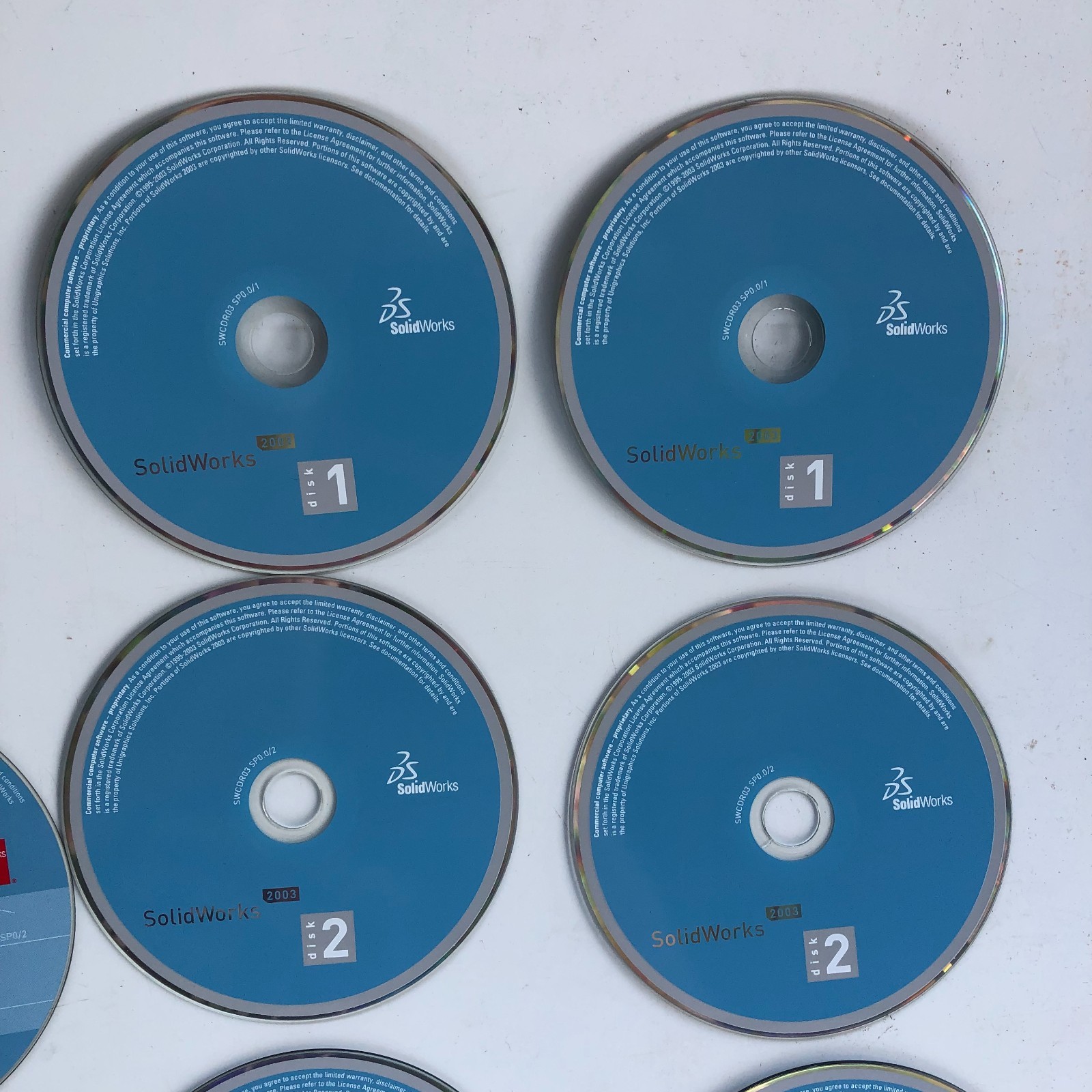 SolidWorks 2000 to 2003 DVD Software Discs LOT 3D SWCDR03 SP3+What’s New Book