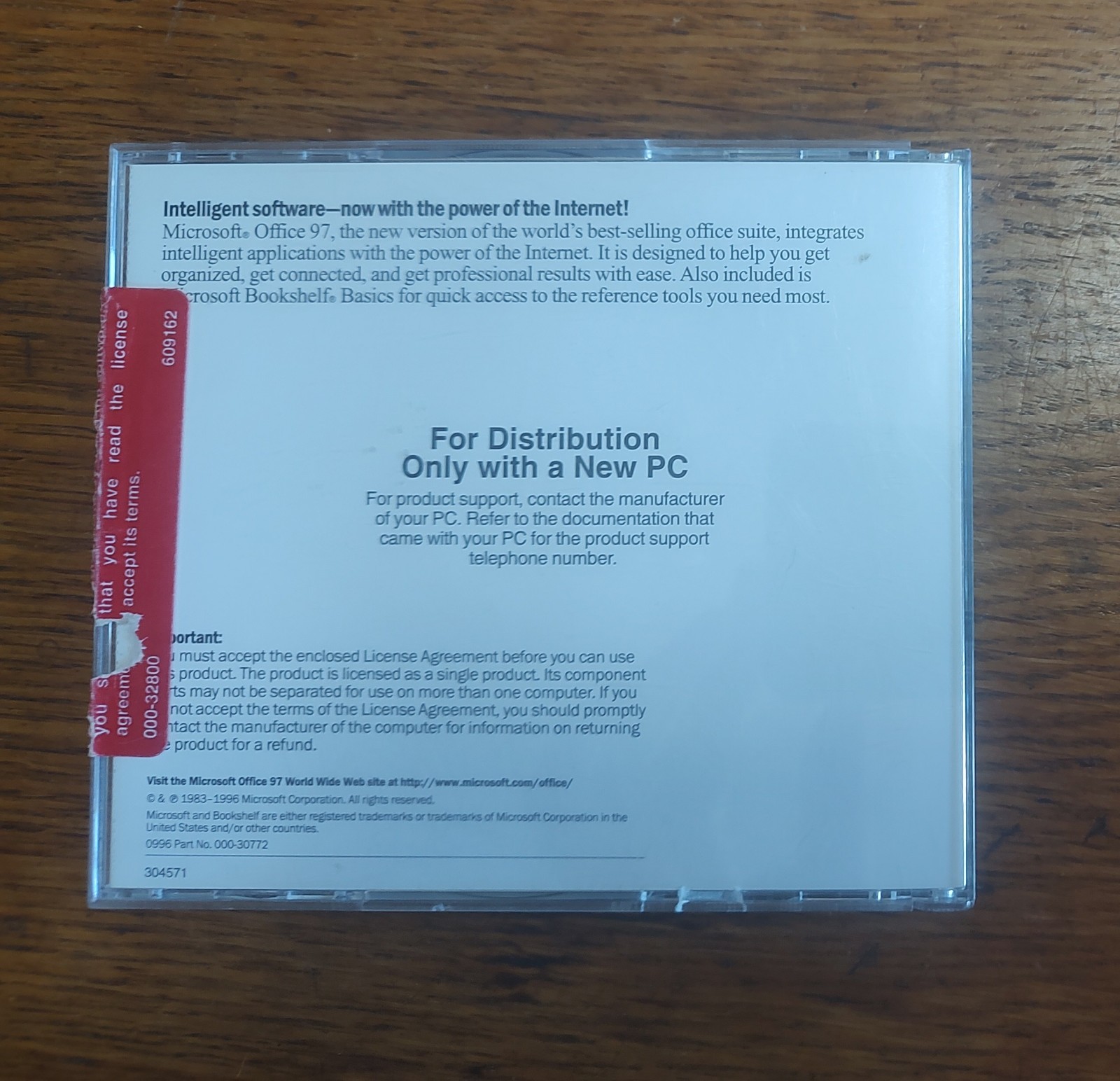 microsoft office 97 professional edition for distribution with new pc