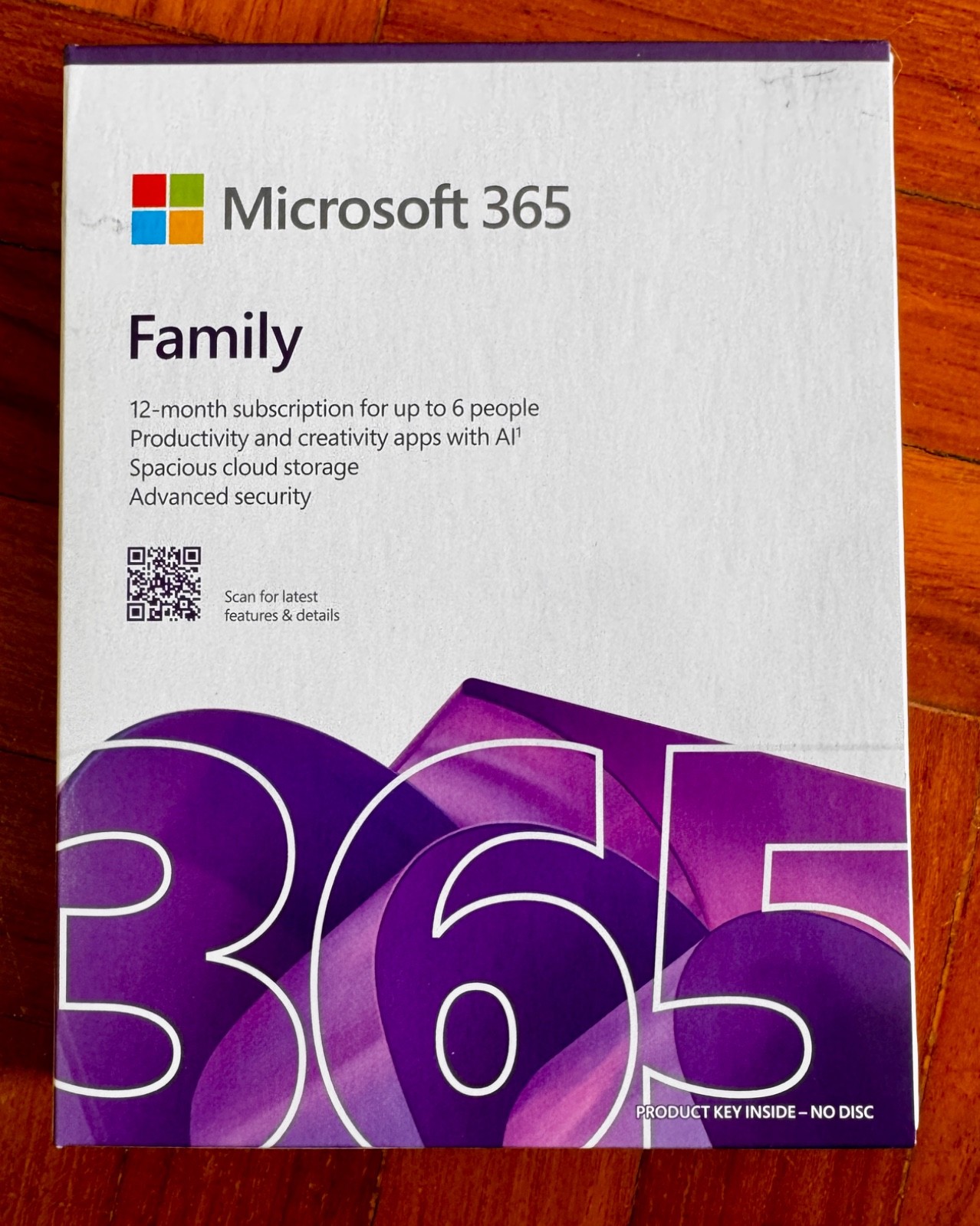 Microsoft 365 FAMILY 1-Year Subscription – Genuine Retail BOX Product Card APAC