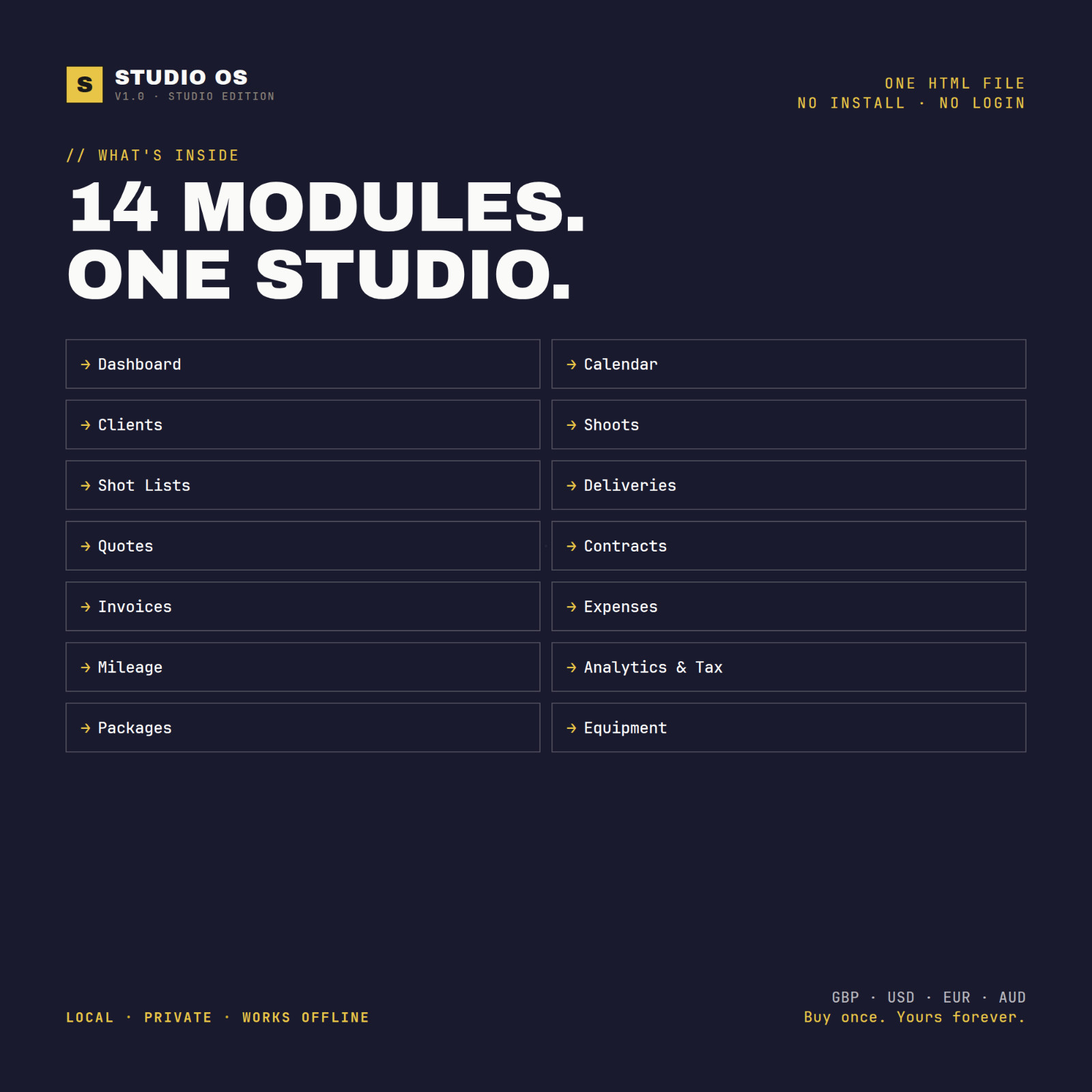 Studio OS Pro | All-in-One Management Software for Photographers & Videographers