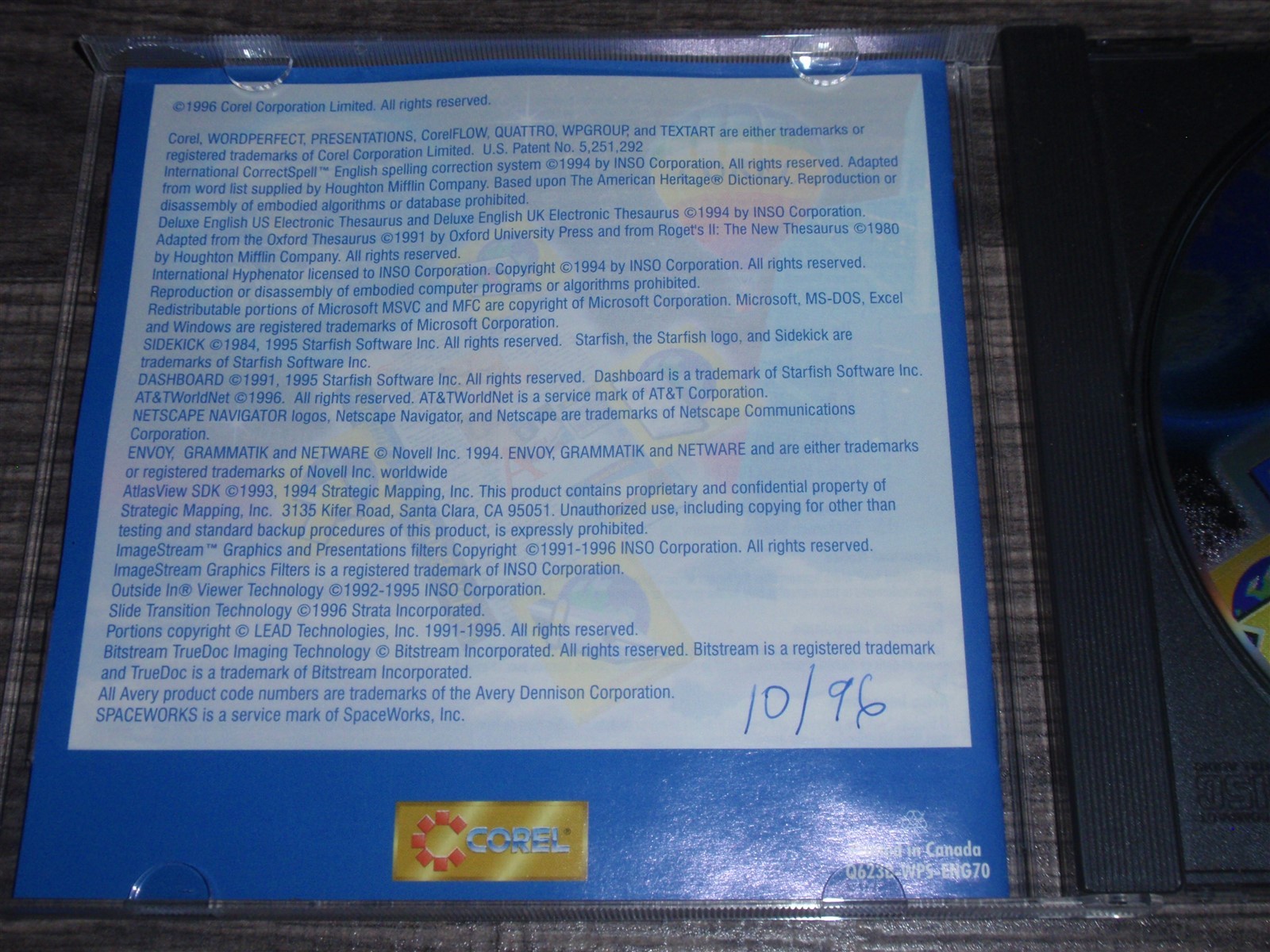 Corel WordPerfect Suite 7 PC CD-ROM 1996 Quattro Pro 7 Presentations 7 Windows95
