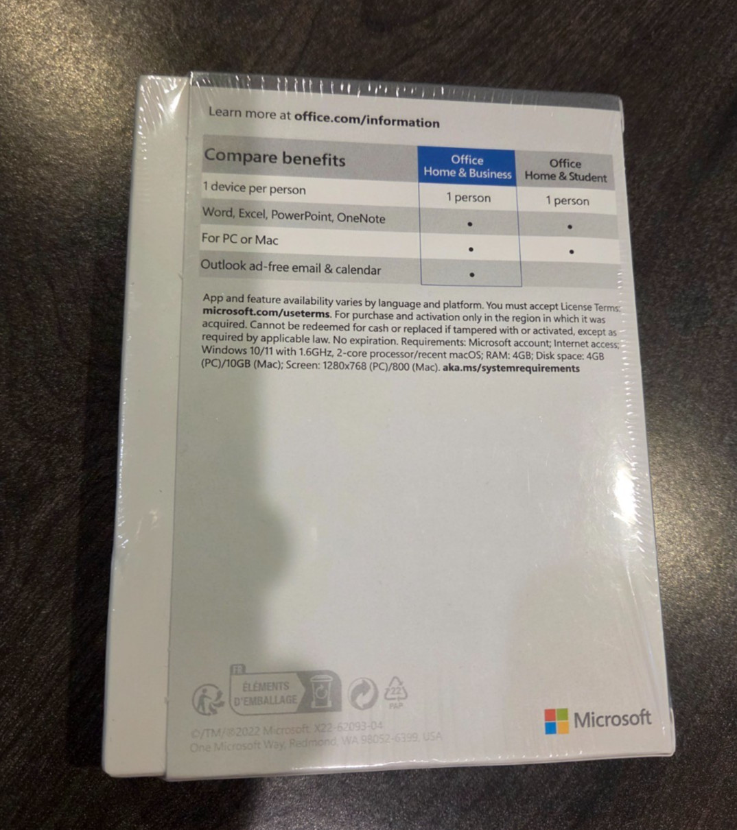 NEW Microsoft Office Home & Business 1-PC for Windows/Mac ‎T5D-03518