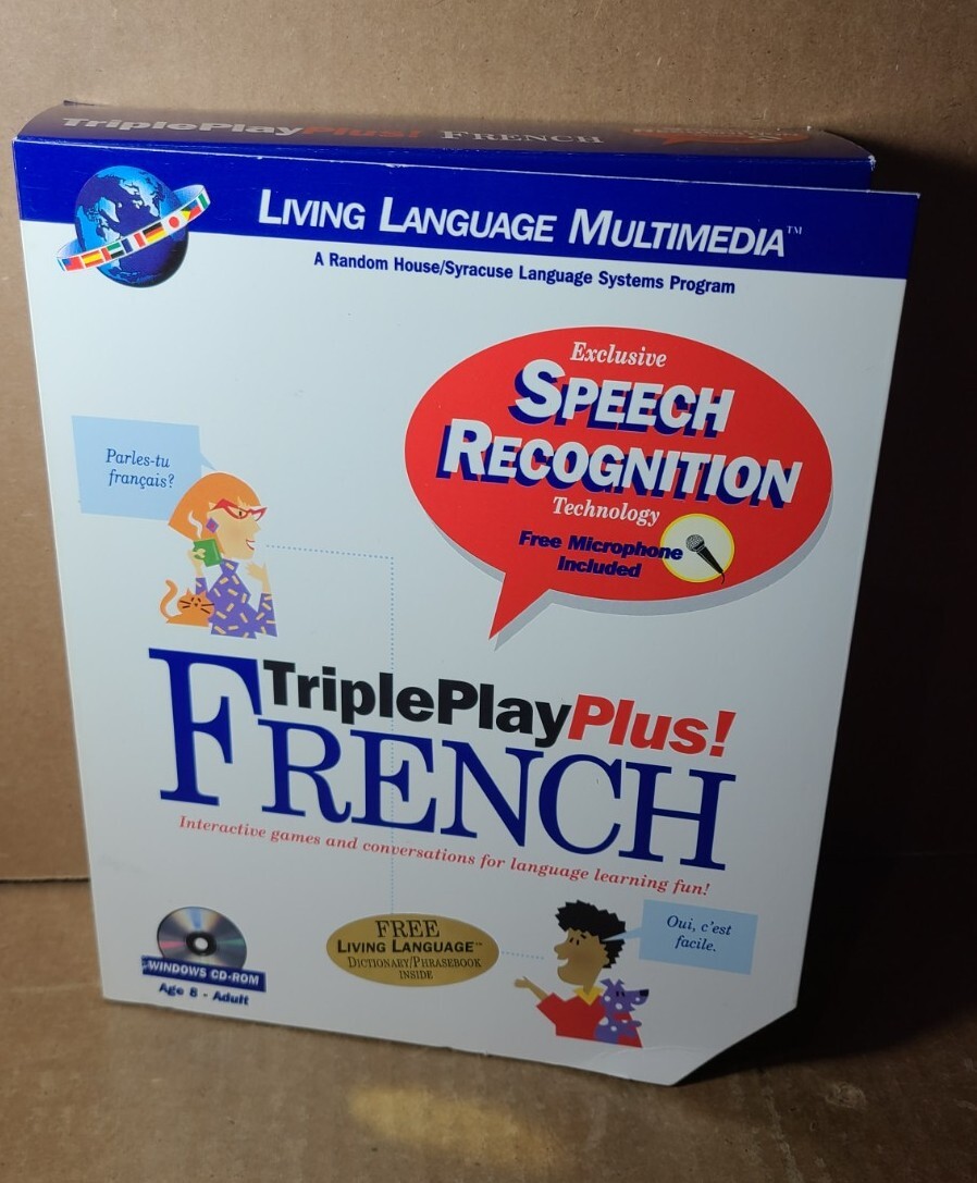 1995 Vtg Big Box PC Triple Play Plus French By Random House / Syracuse