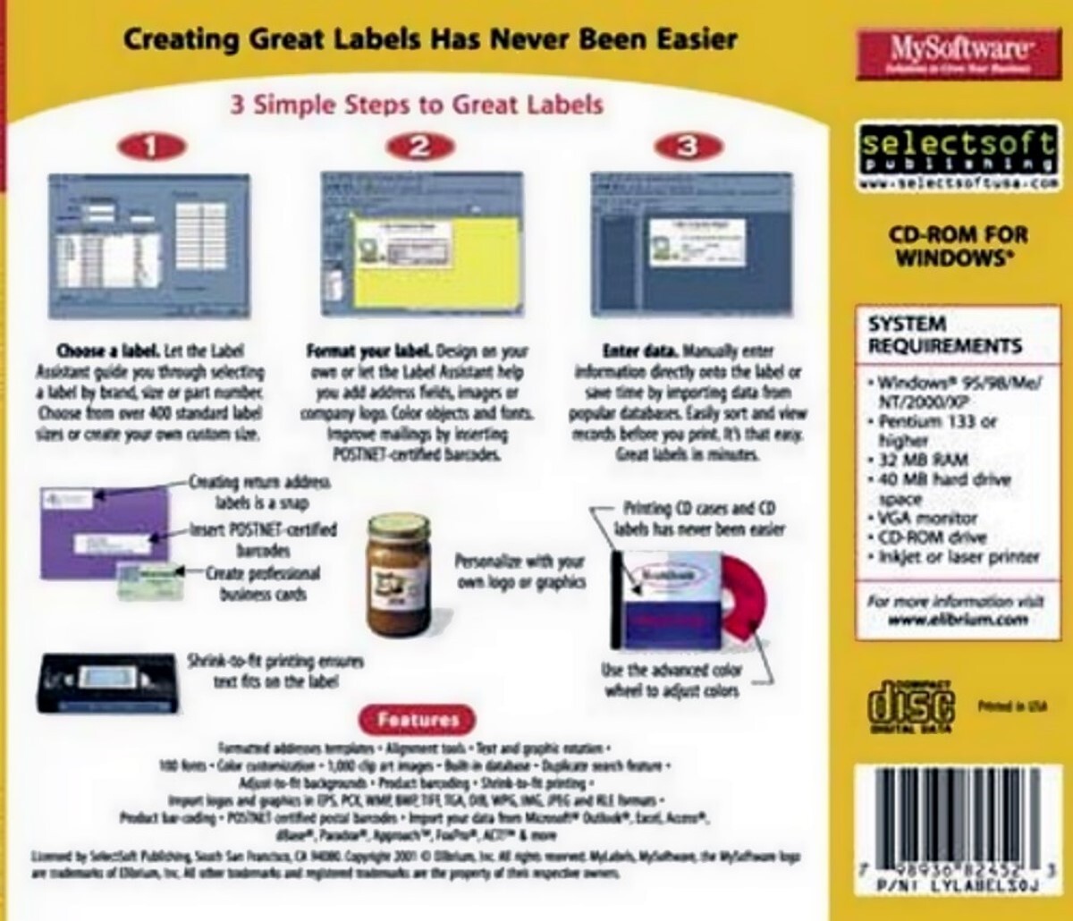 My Software My Labels MySoftware – Easily Create! PC Software Sealed New