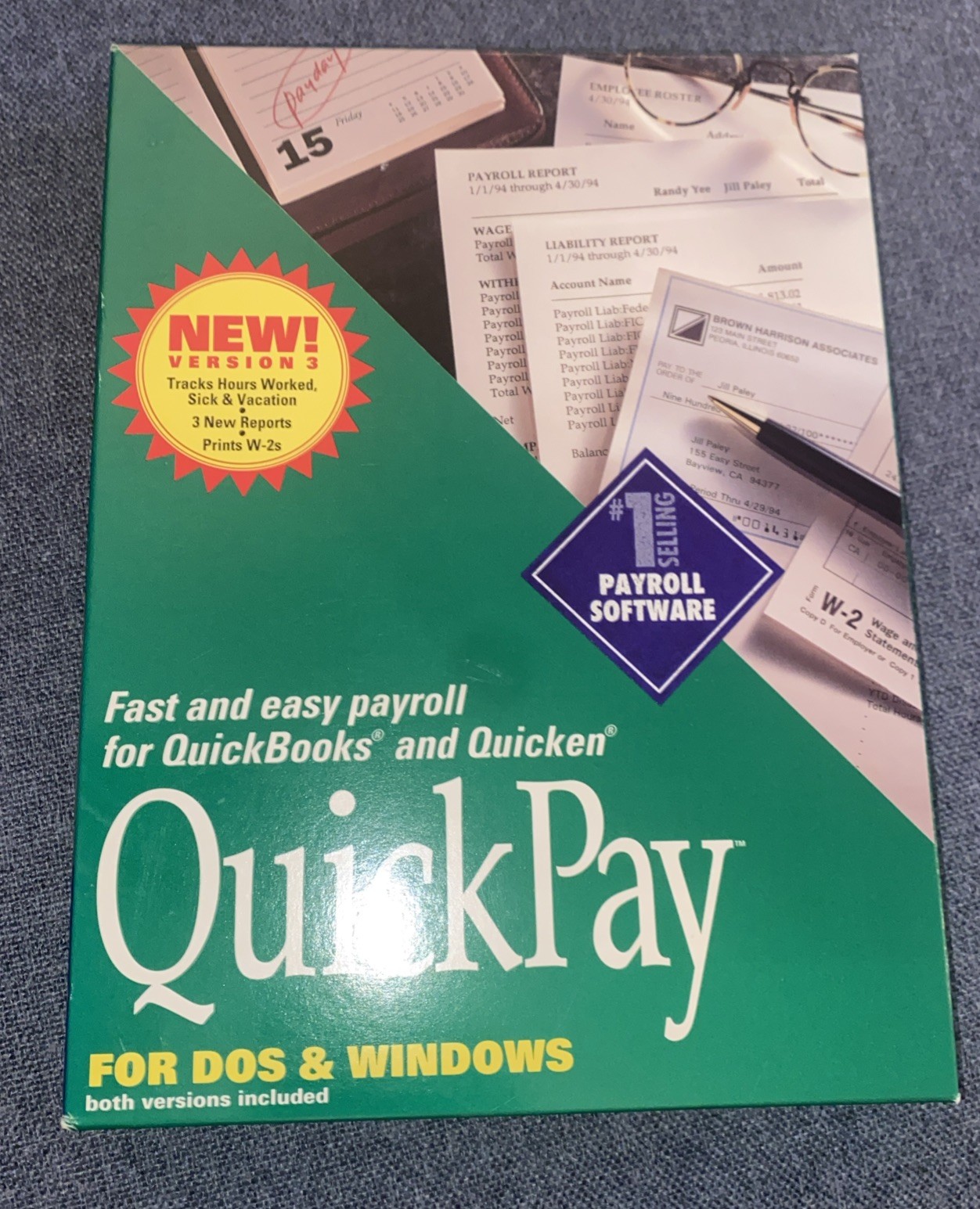 VTG Original Quickbooks Version 3 Windows DOS Software 3.5 5.25 Floppy Disks