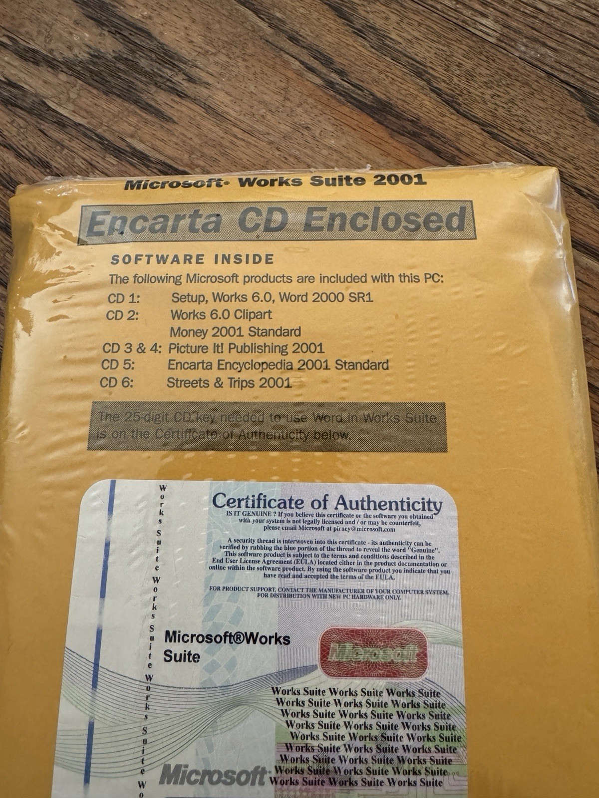 Microsoft Works Suite 2001 PC Complete 6 CD Set Discs Sealed Never Opened