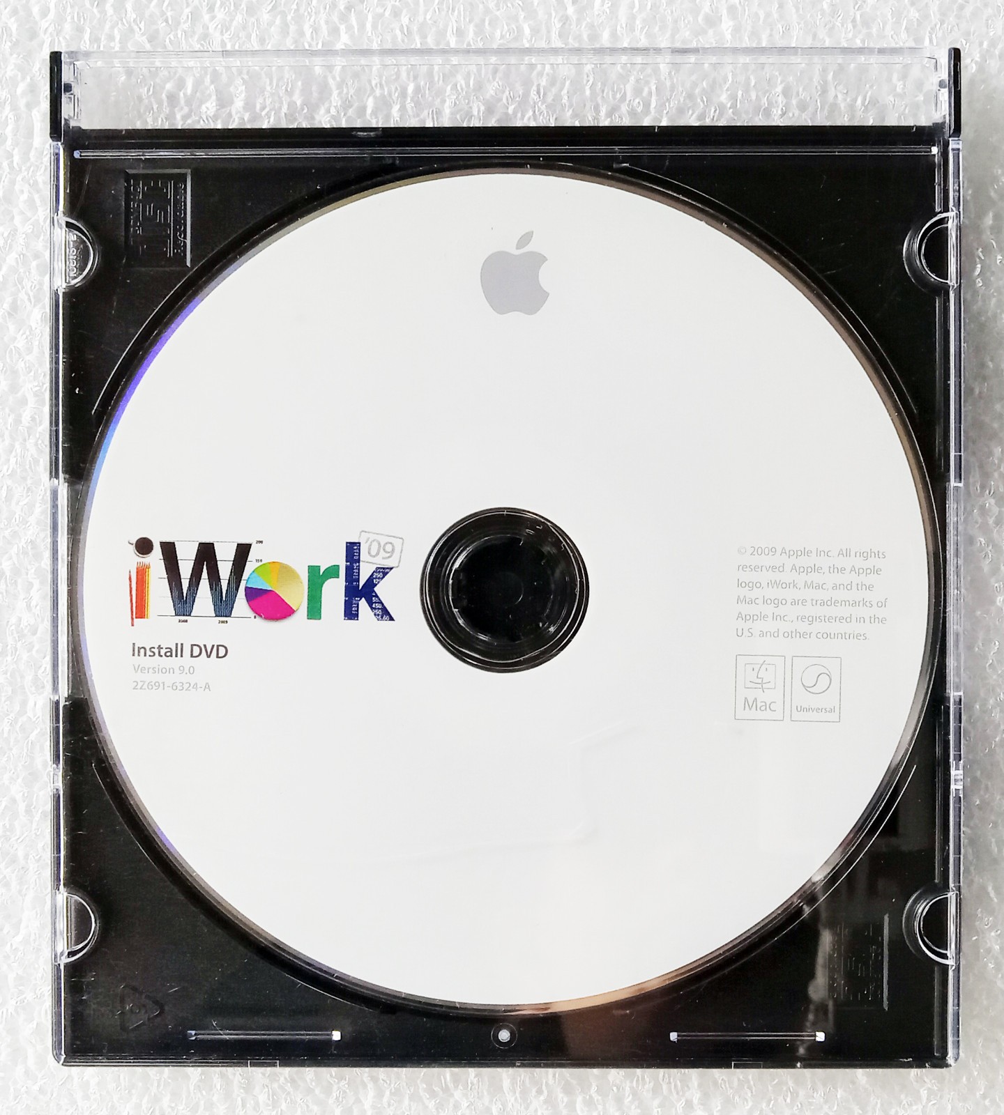 Apple iWork ’09 Install DVD for Mac Computer, Version 9.0, 2009