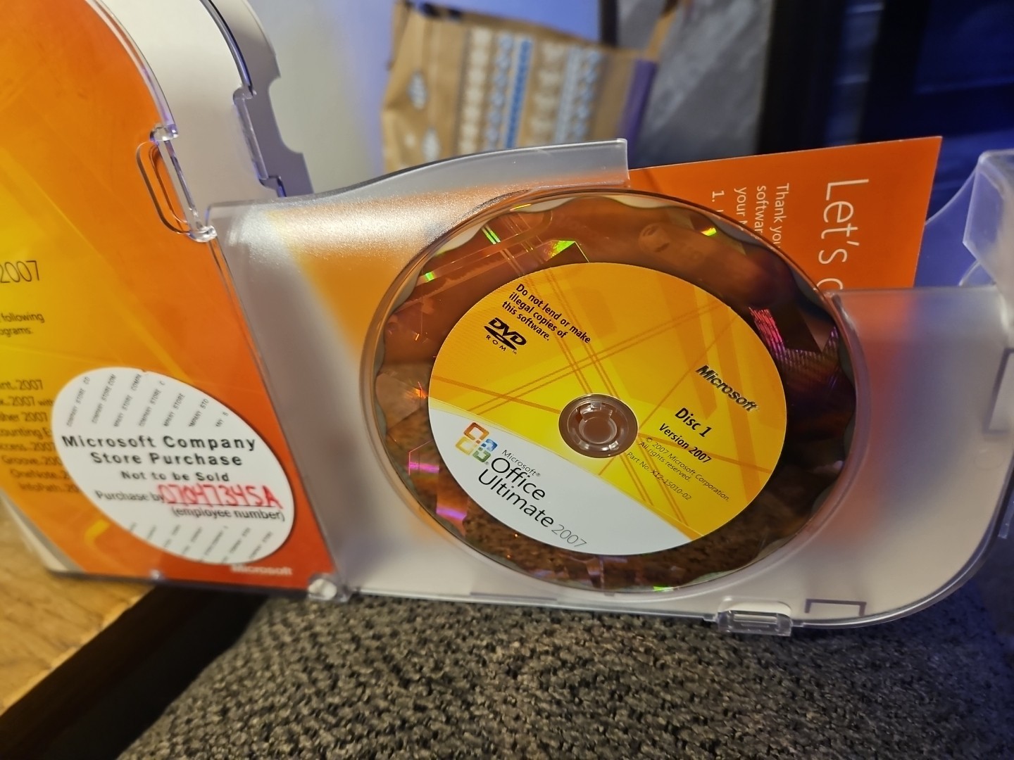 Microsoft Office Ultimate 2007 W/Product Key 2 Disc Set English Immaculate Discs