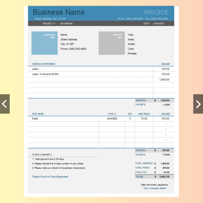 32 Set Invoices Excel Template Auto Calculation Invoices Purchase Order Quote