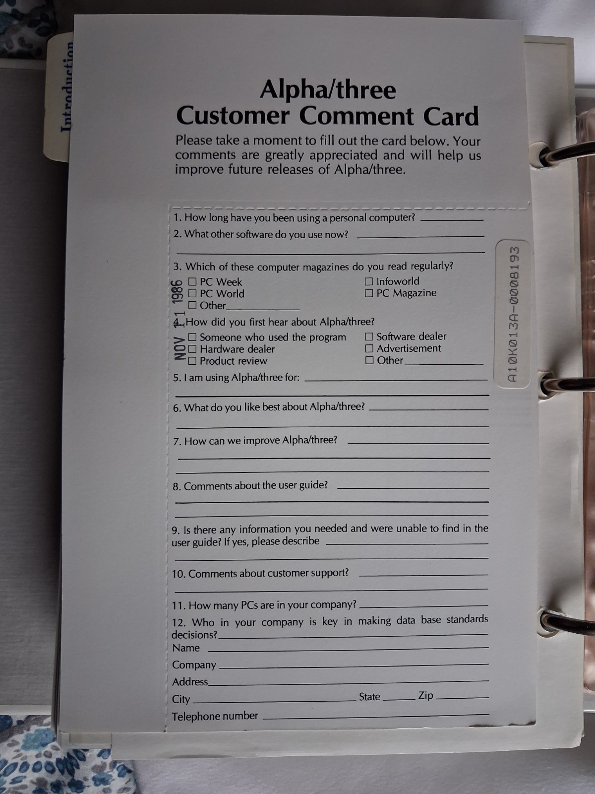 Alpha Software Corporation Alpha/three Database Manager 5.25″ Floppy Disc