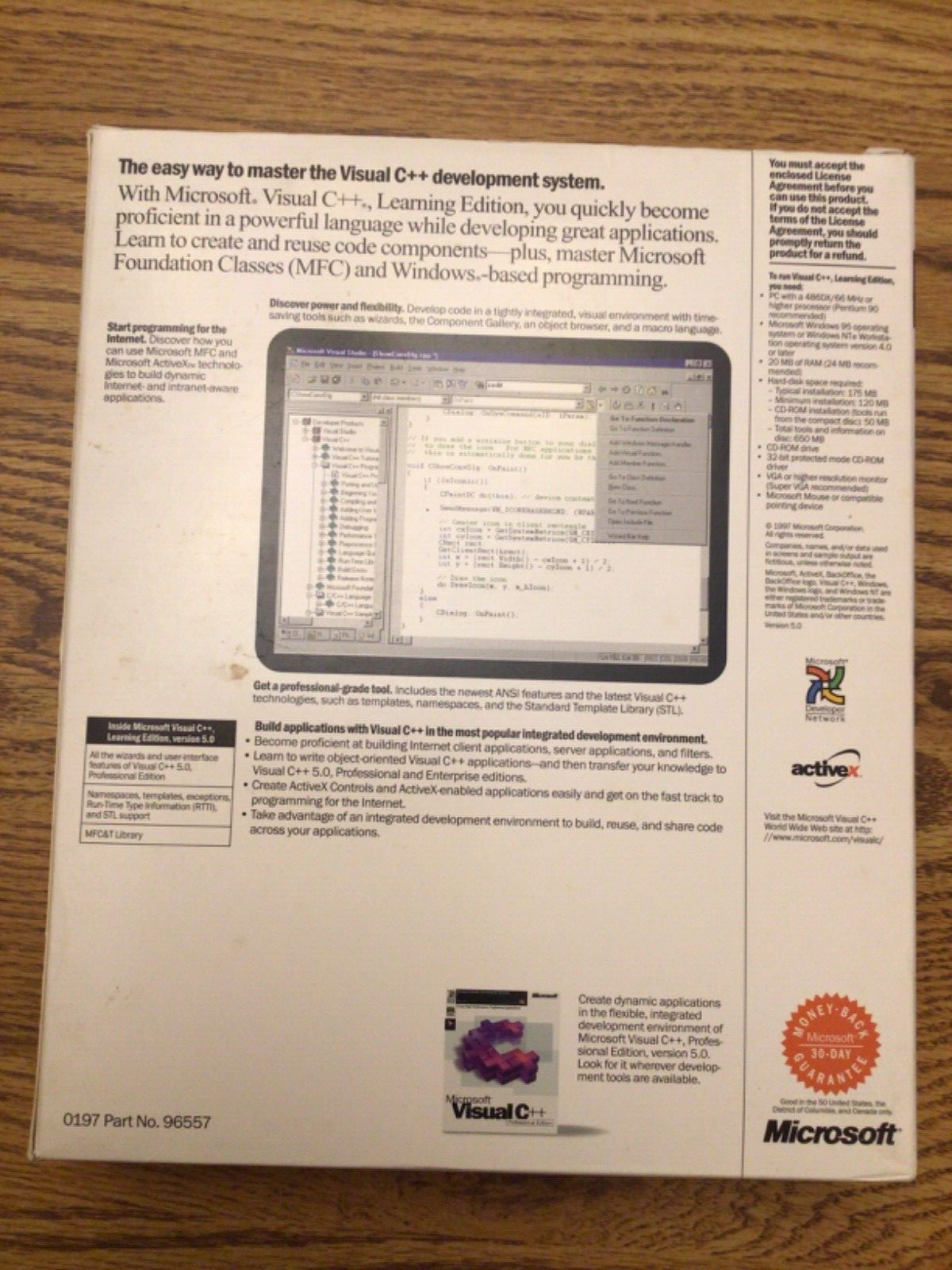 Microsoft Visual C++ Learning Edition Version 5.0 Windows 95 or NT 0197 96557
