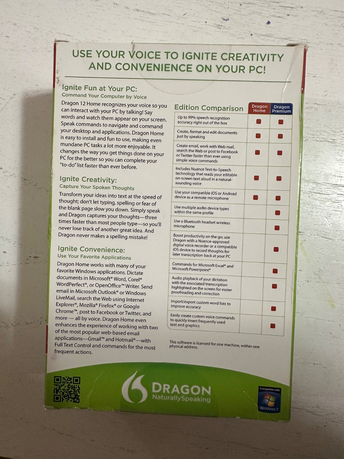Nuance Dragon Naturally Speaking 12 Home K409A-G00-12.0 NEW Opened Box