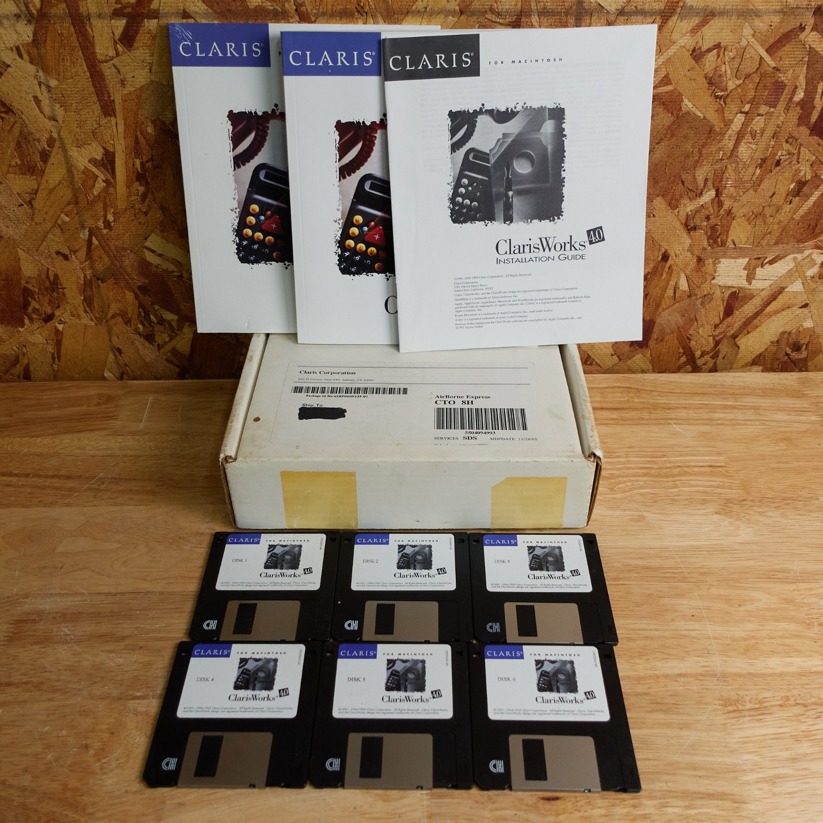 CLARISWORKS 4.0 FOR MACINTOSH COMPLETE 3.5″ DISCS