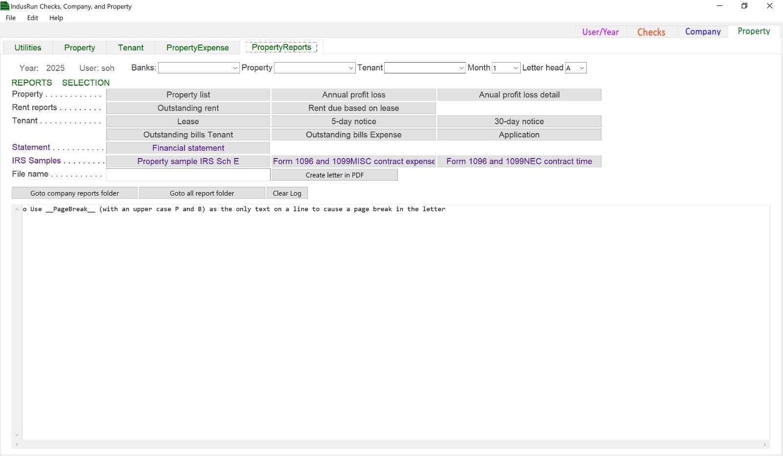 IndusRun check printing software Windows + free manage companies and properties
