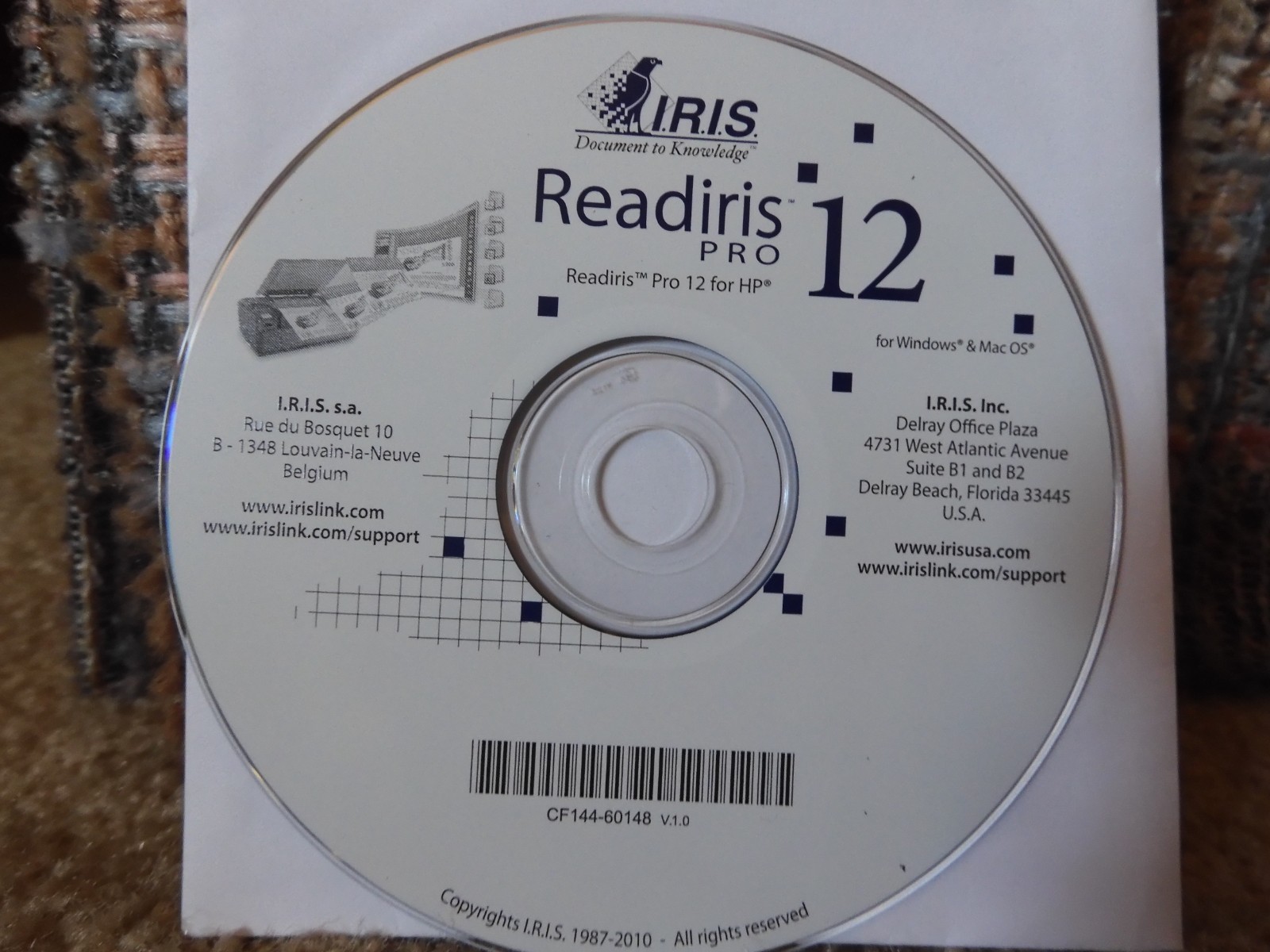 READIRIS PRO 12 FOR HP 2010 FOR WINDOWS AND MAC 0S