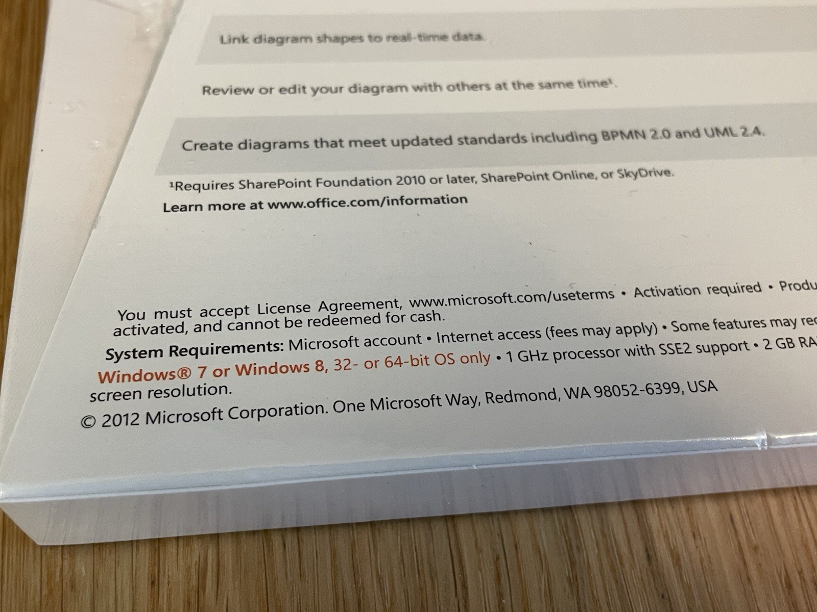 Microsoft Visio Professional 2013 DVD 32, 64-Bit New Sealed