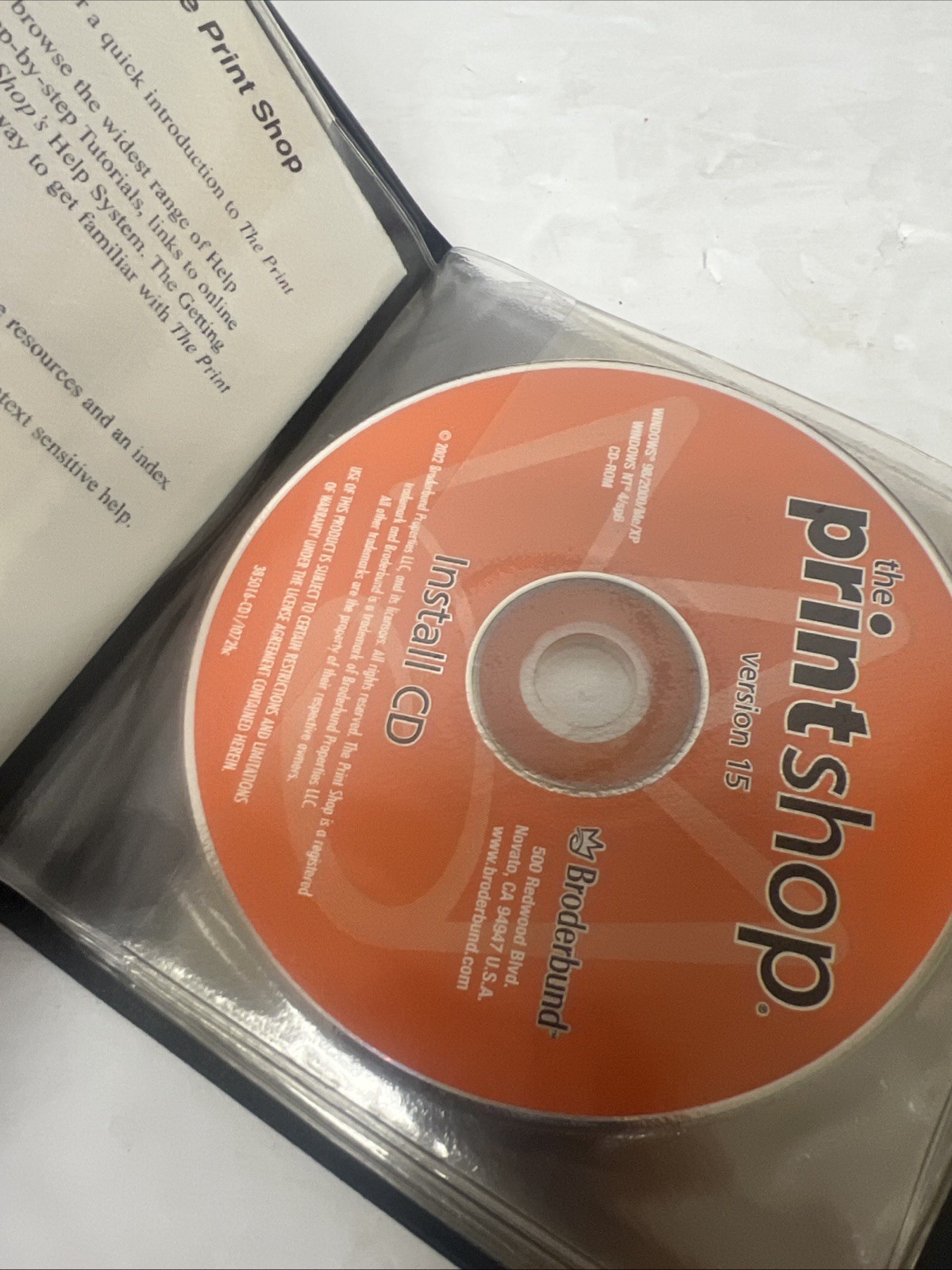 Vintage 2002 Broderbund The Printshop Version 15 Disks P/N 385016-CD2