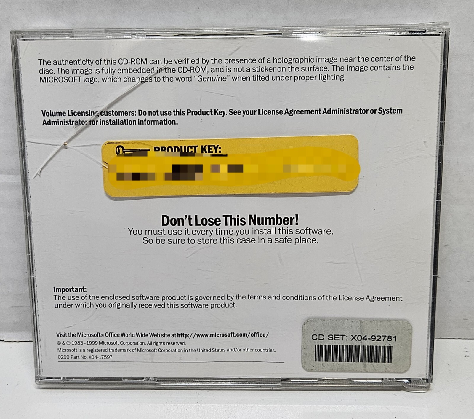 MS Microsoft Office 2000 Professional Edition Full OEM Version Non Retail
