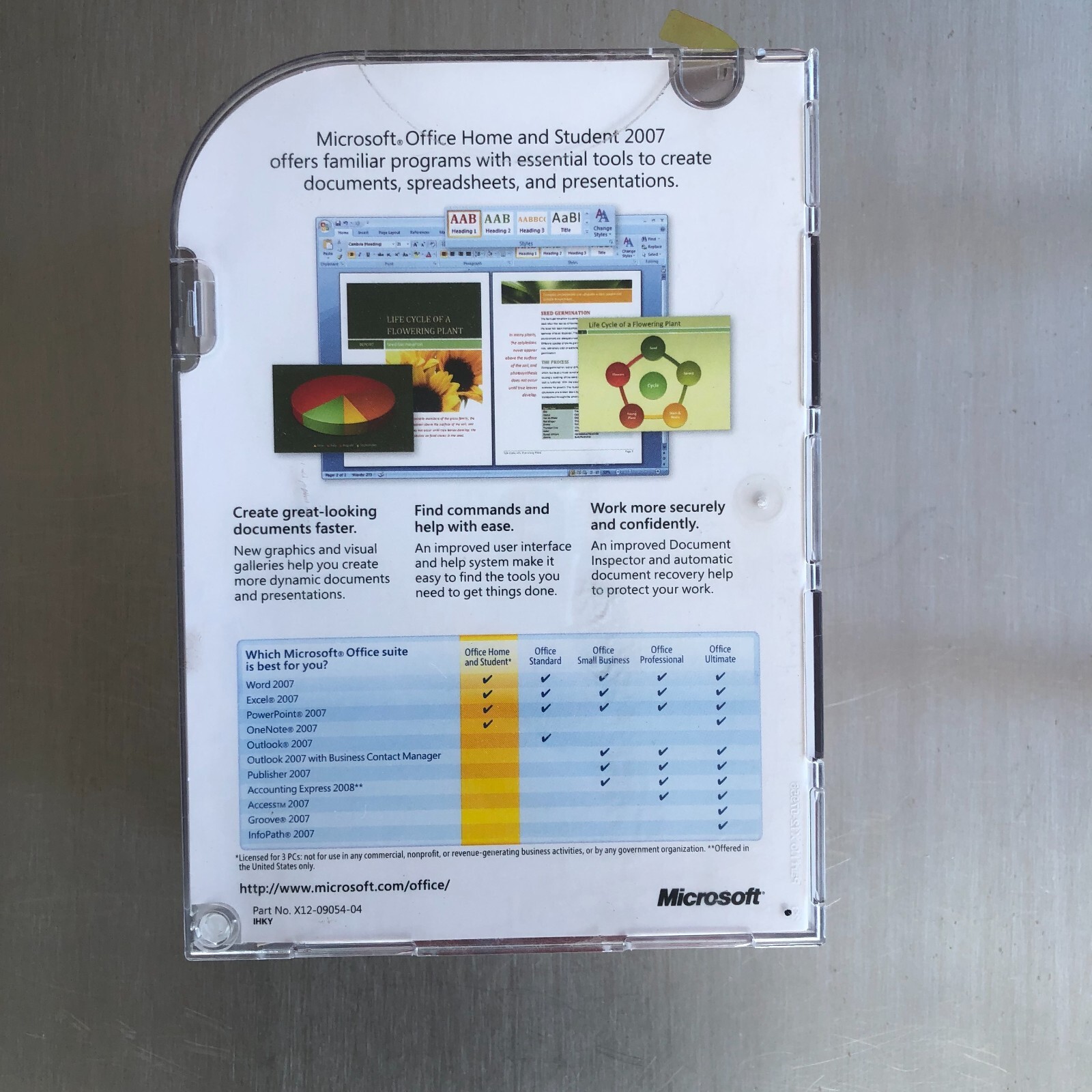 Microsoft Office Home and Student 2007 Word Excel PowerPoint OneNote