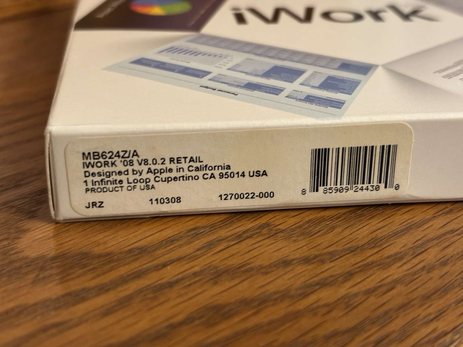 Apple iWork ’08 Install CD Disc Pages Numbers with Keynote Box + Serial Number