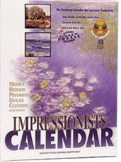 Impressionist Calendar PC CD painting to do list address book jigsaw puzzle game