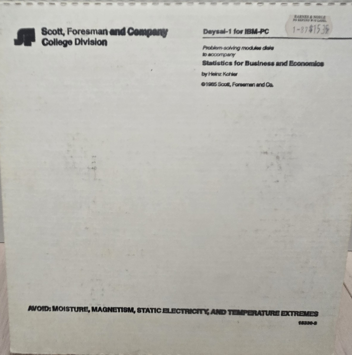 1985 Scott Foresman DAYSAL-1 IBM Computer Software 5 1/4″ Disk And Documentation