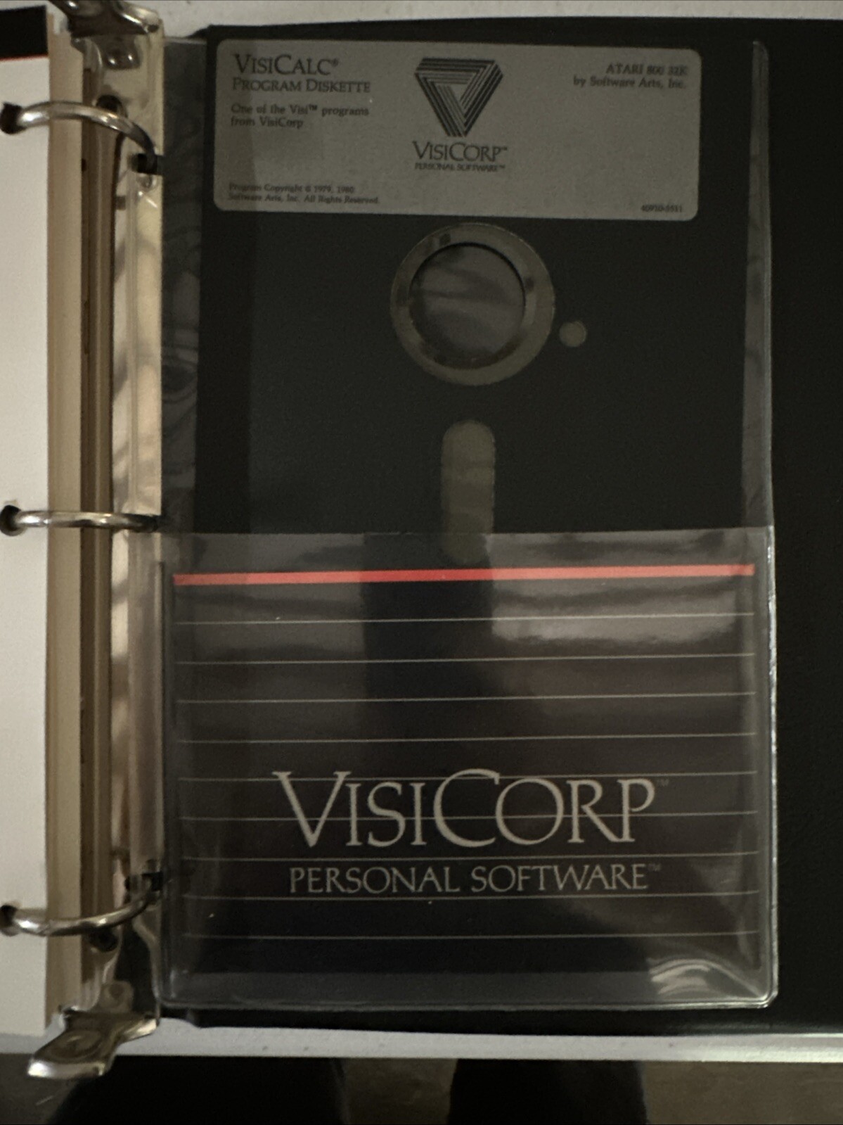 Untested — VisiCalc by VisiCorp 5.5” Disk for Atari 800 DX5049 With Binder