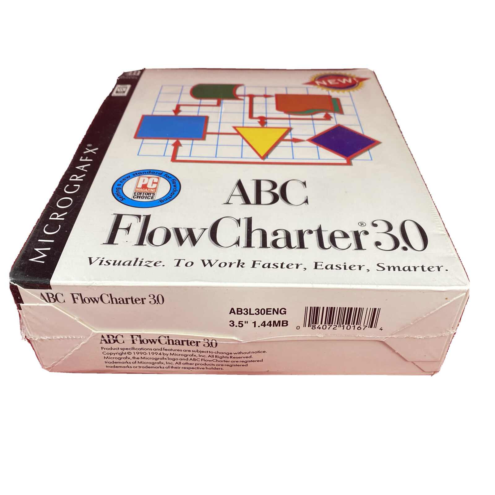 Vintage MicroGrafx ABC FlowCharter 3.0 NOS 3.5 Disk 1994 PC Software