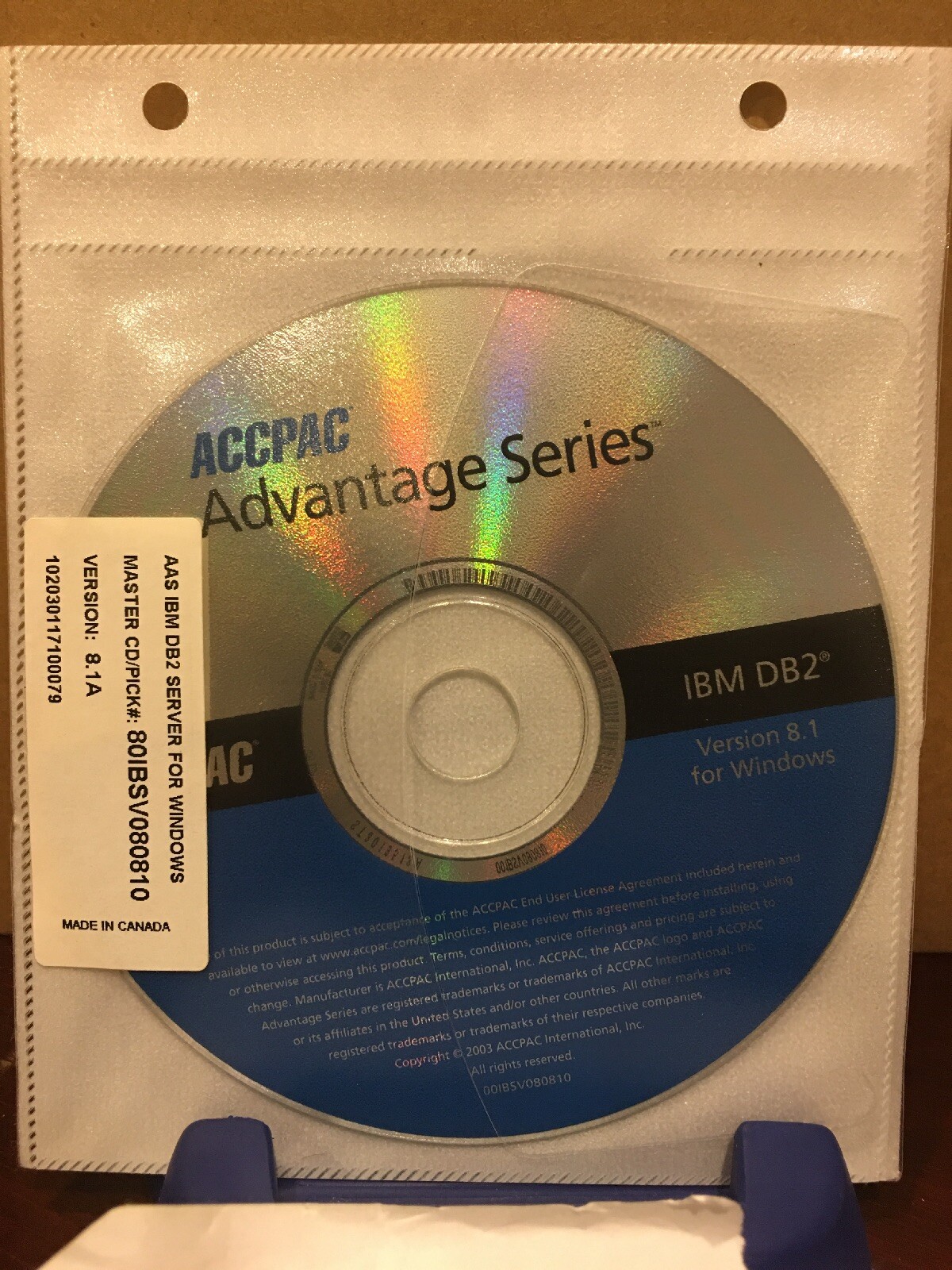 RARE Brand New ACCPAC Advantage Series for IBM DB2 Master CDs. Windows And Linux