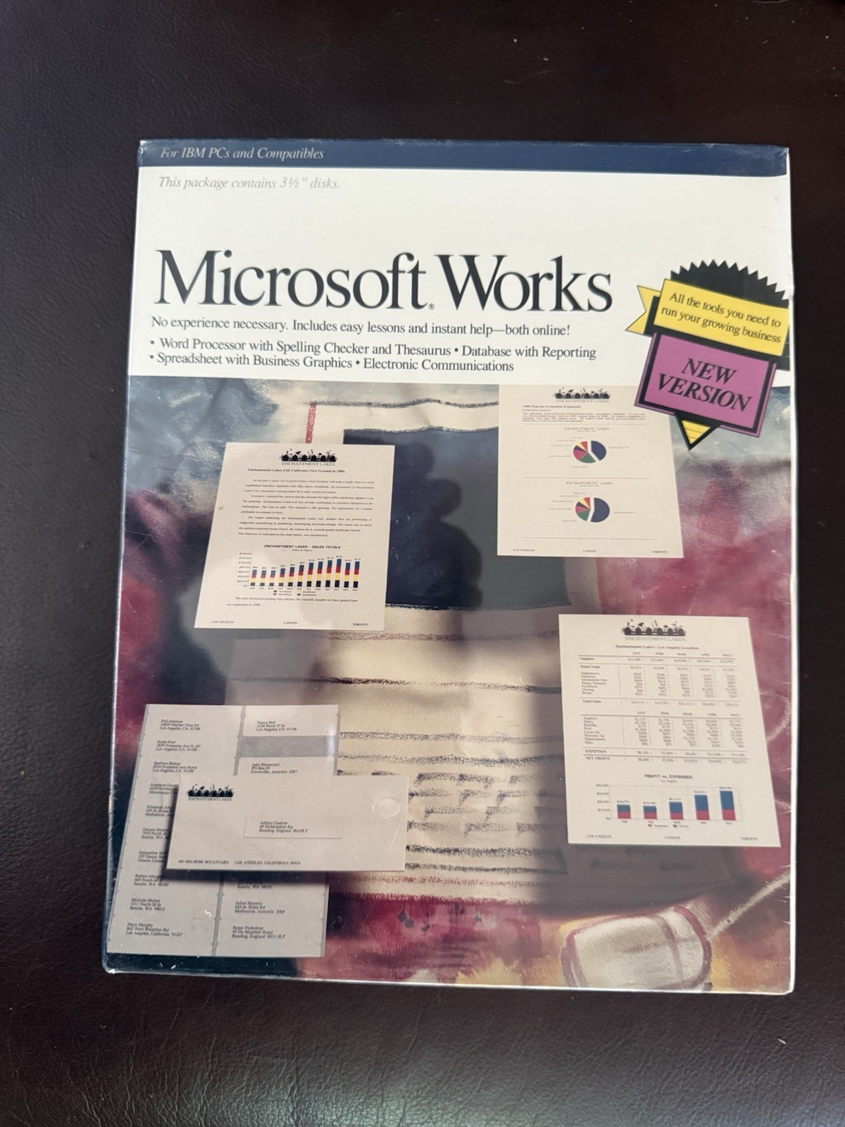 Microsoft Works 2.0 Windows Vintage w/ Floppy Disks Collectors Brand New 1989