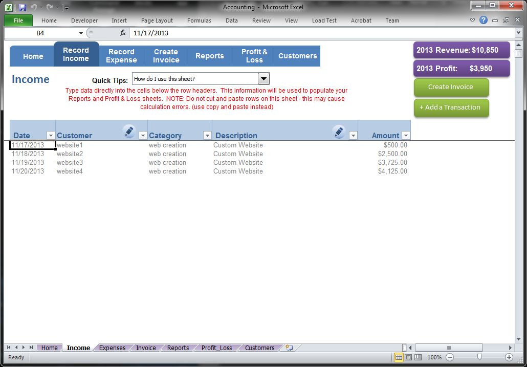 Small Business Accounting Software Record Income and Expense Transactions