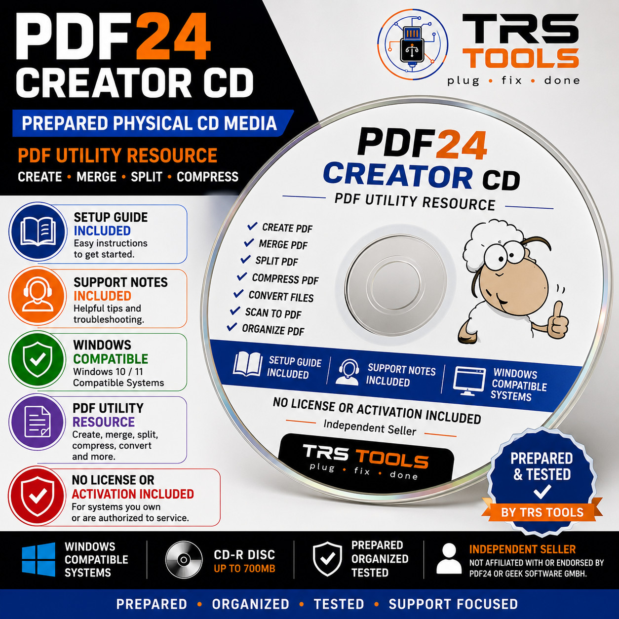 PDF24 Creator Prepared CD Media PDF Utility Setup Guide TRS Tools