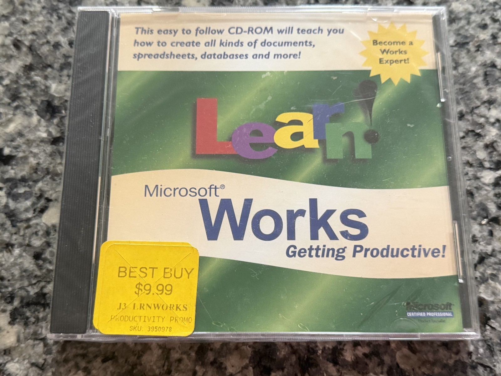 Vintage Microsoft Works Learn! CD ROM Learn Become a Works Expert SEALED