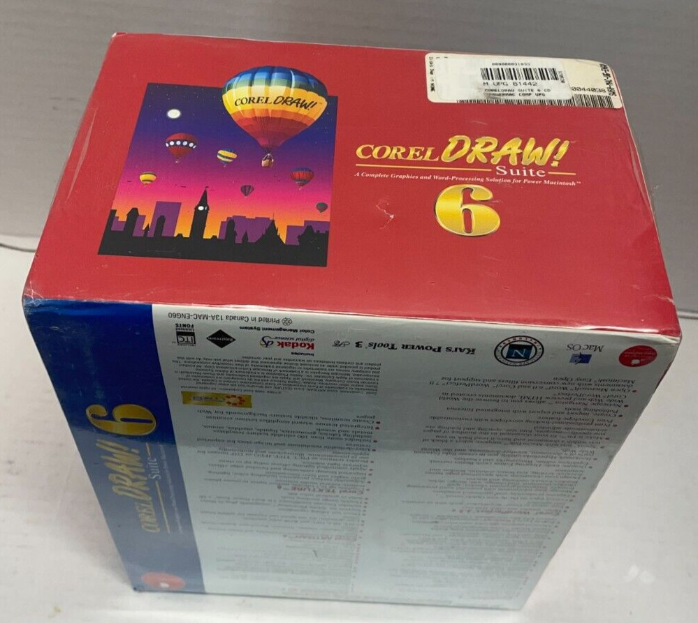 Corel Draw Suite 6 For Power Macintosh 3 Disc – Rare Vintage SEALED Mac Software