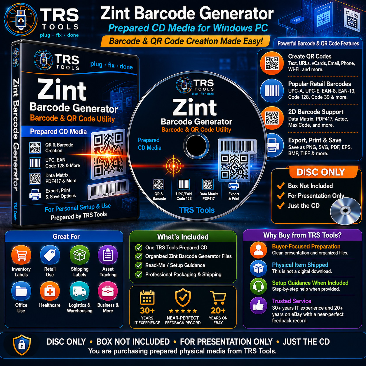 Zint Barcode Generator CD Prepared Physical Media