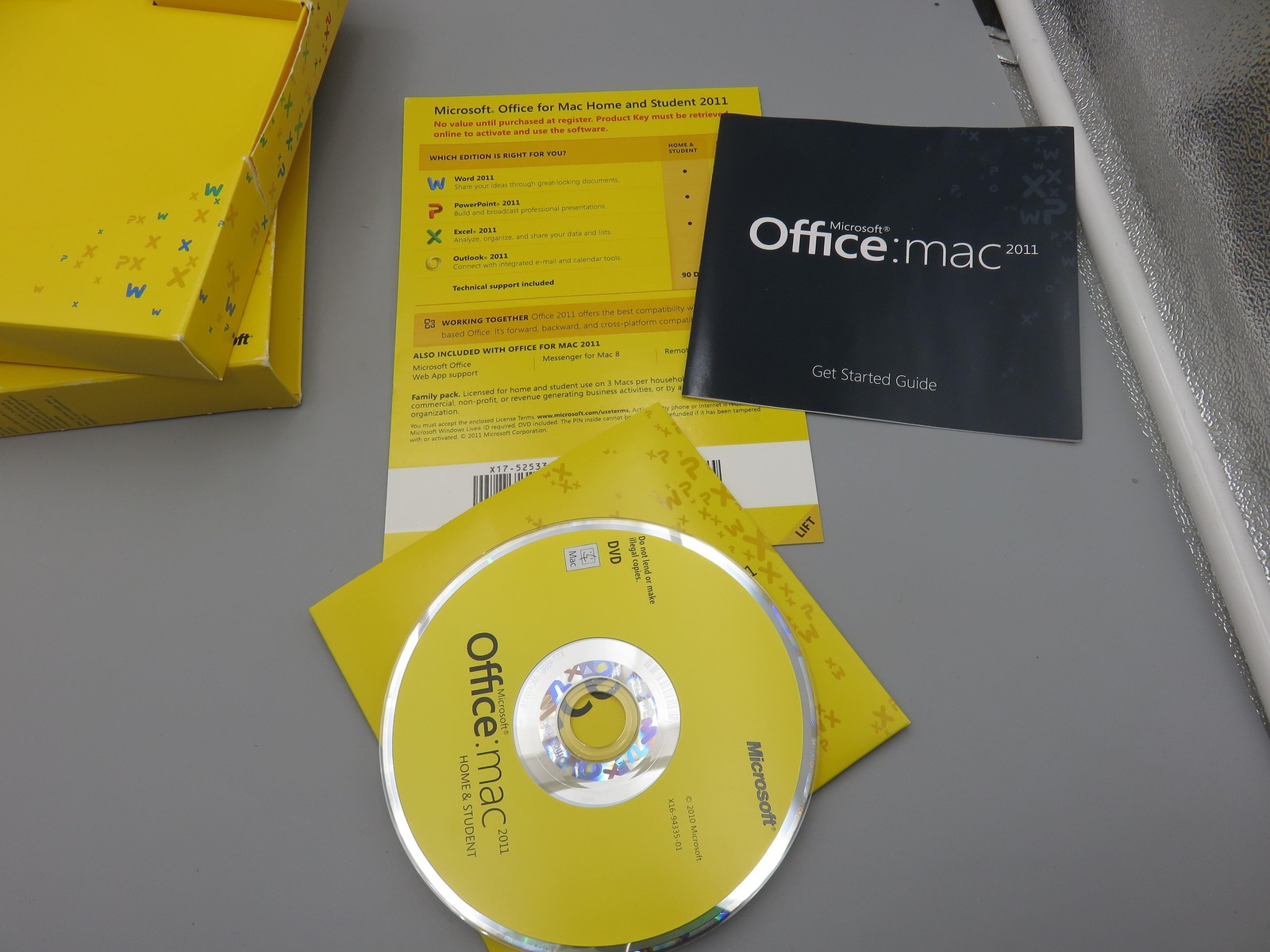 Microsoft Office Mac 2011 Home & Student DVD 3 User 3 Mac Family Pack Retail Box