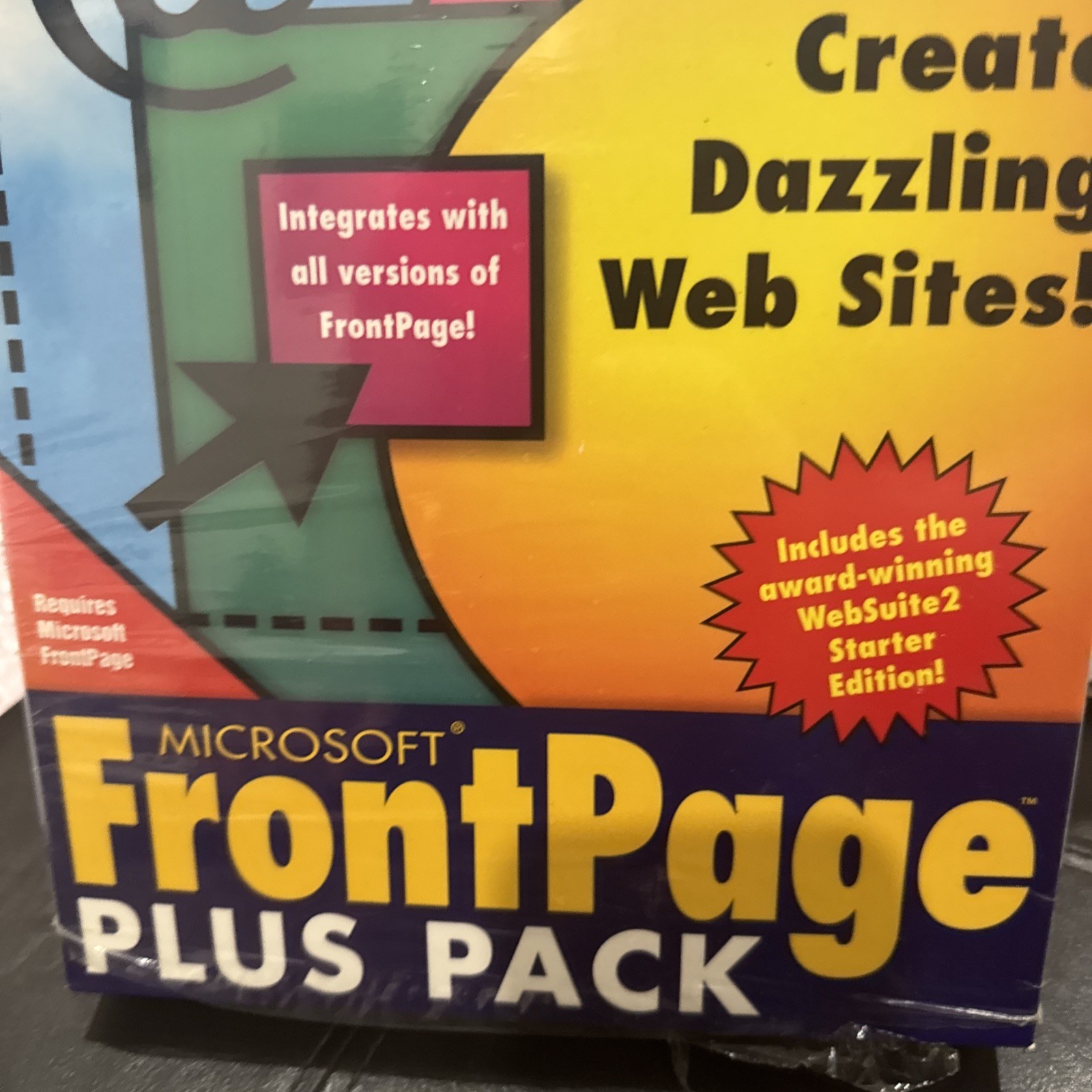 VTG Microsoft Front Page Plus Pack 1997 Create Websites Macmillan Open Box