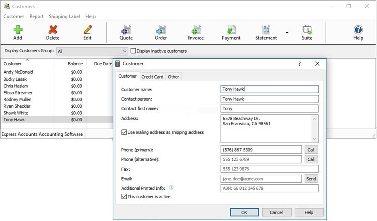 Express Accounts Easy Accounting Software for Apple Macintosh NCH