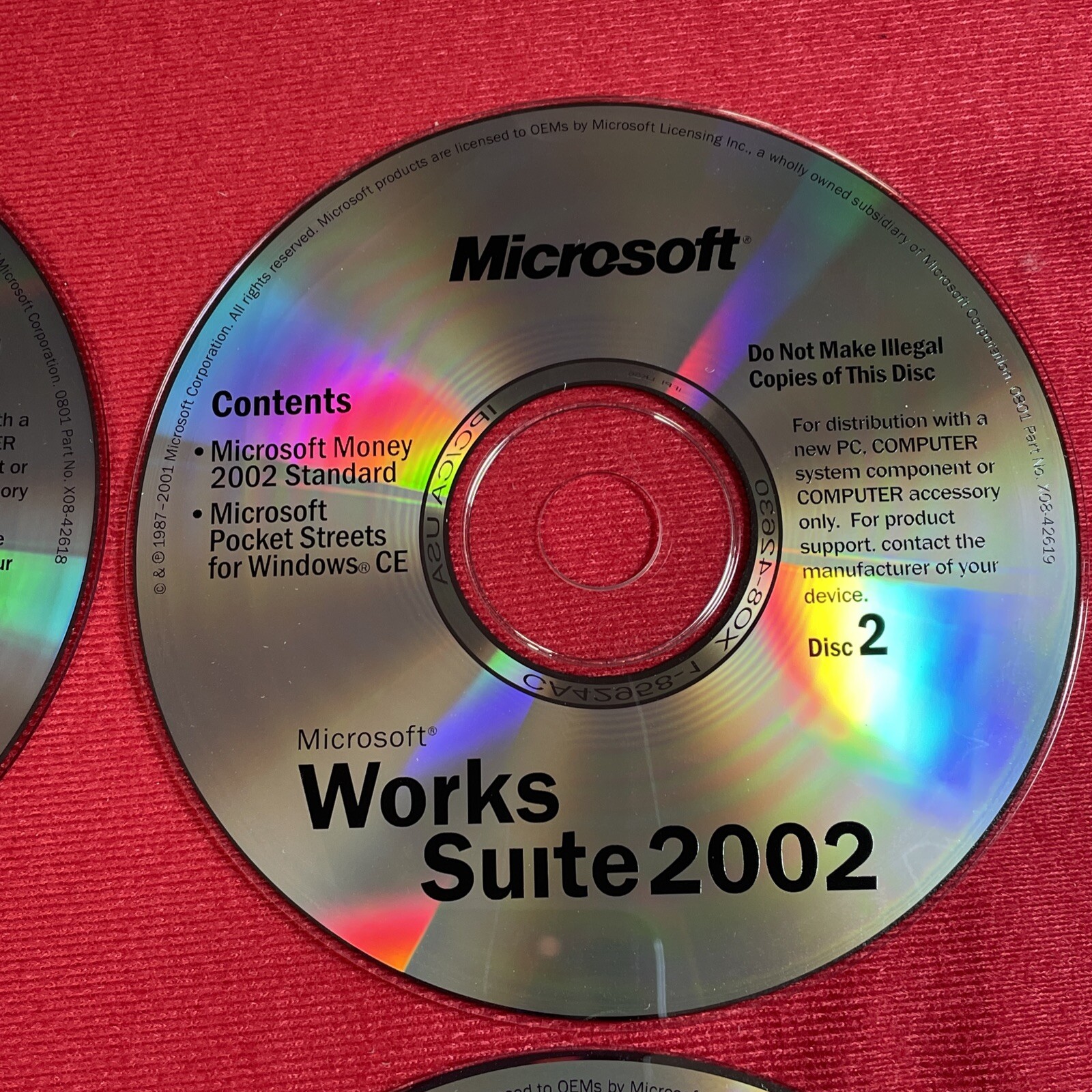 Microsoft Works Suite 2002 PC 5 CD-ROMs Word 2002 With Product Key Great