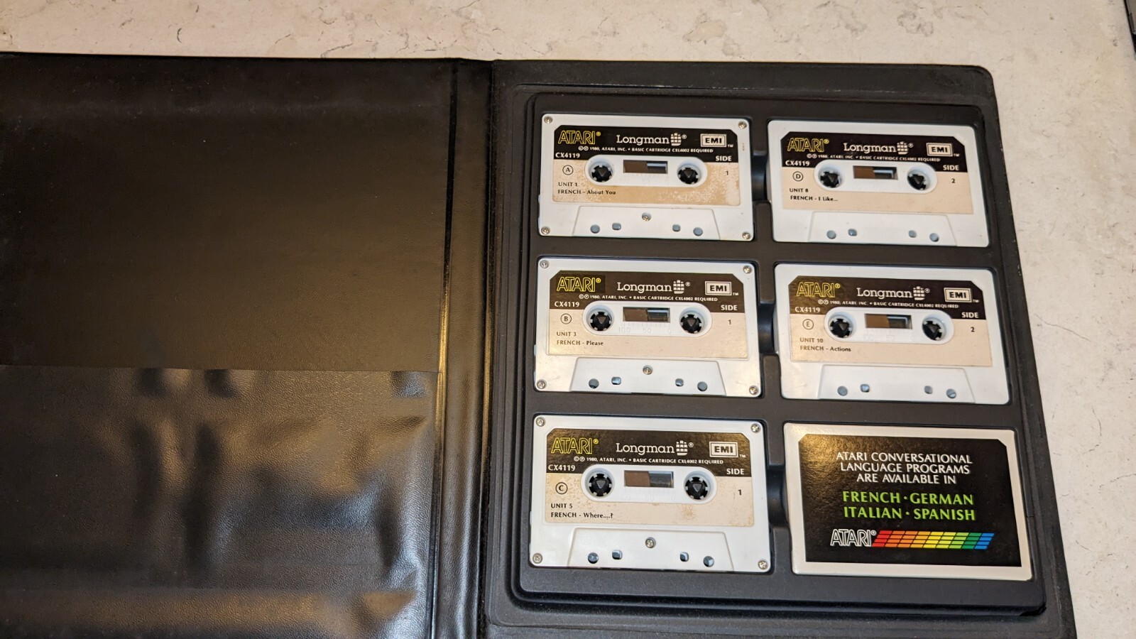Atari 8-Bit 400 800 Conversational French Cassettes 1980 CX4119 No Book