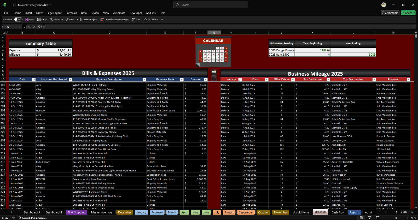 Reseller Inventory & Sales Tracking System Excel Workbook No Subscription (Pre)