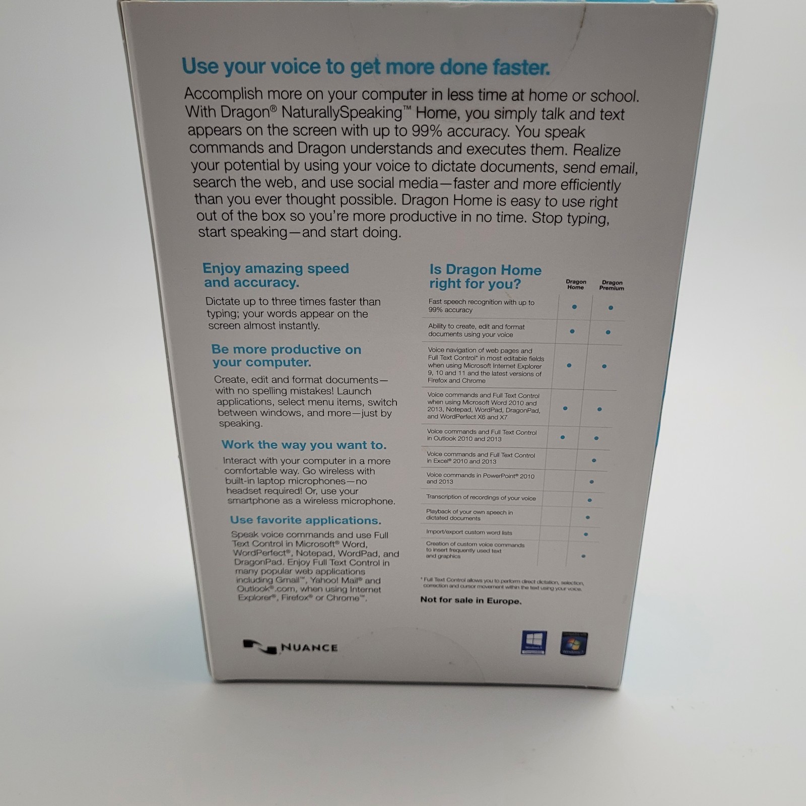 Nuance Dragon Naturally Speaking Home Speech Recognition Software Version 13
