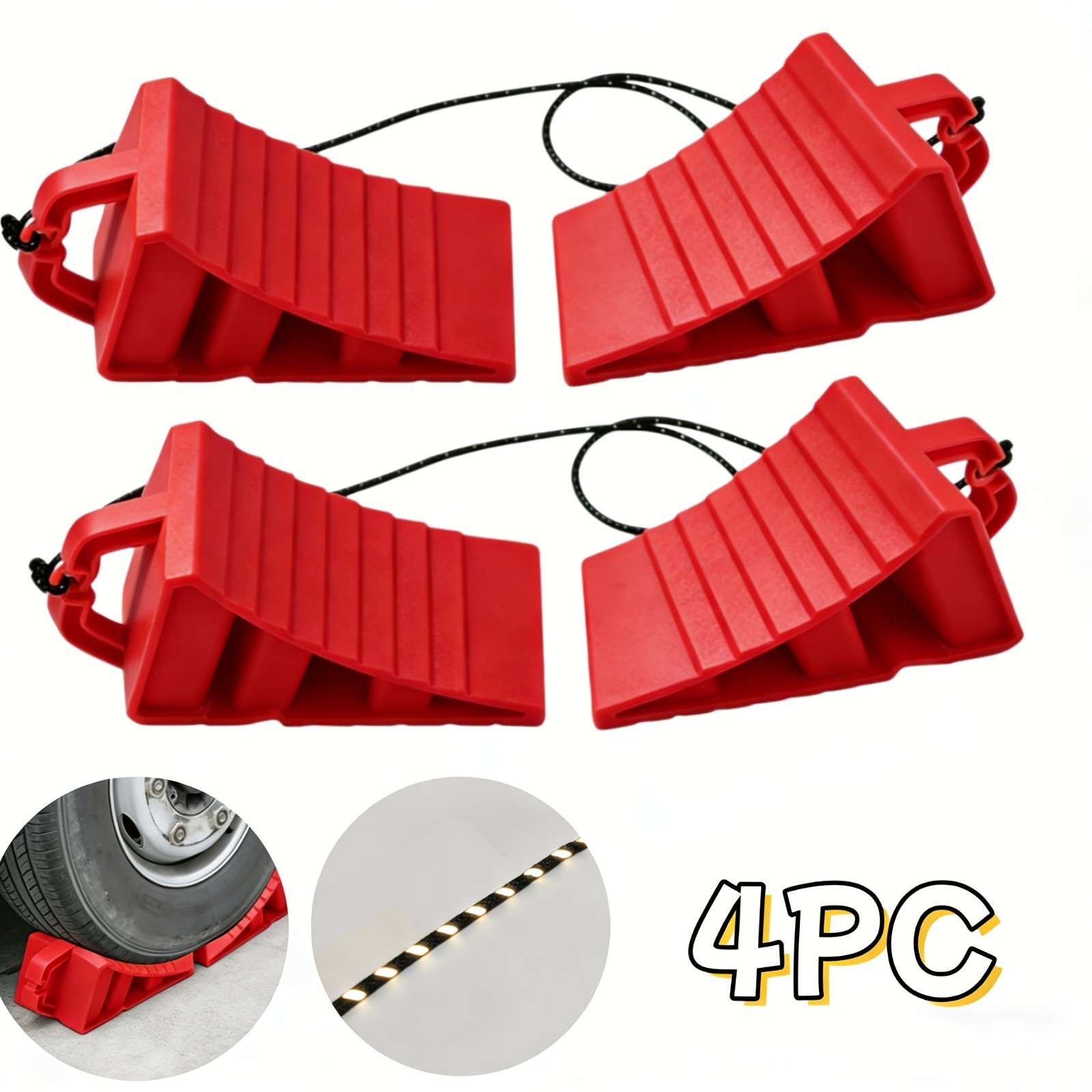 Wheel Chocks for Trailers, 2pcs/4pcs Hard Plastic RV Wheel Chocks with Handles