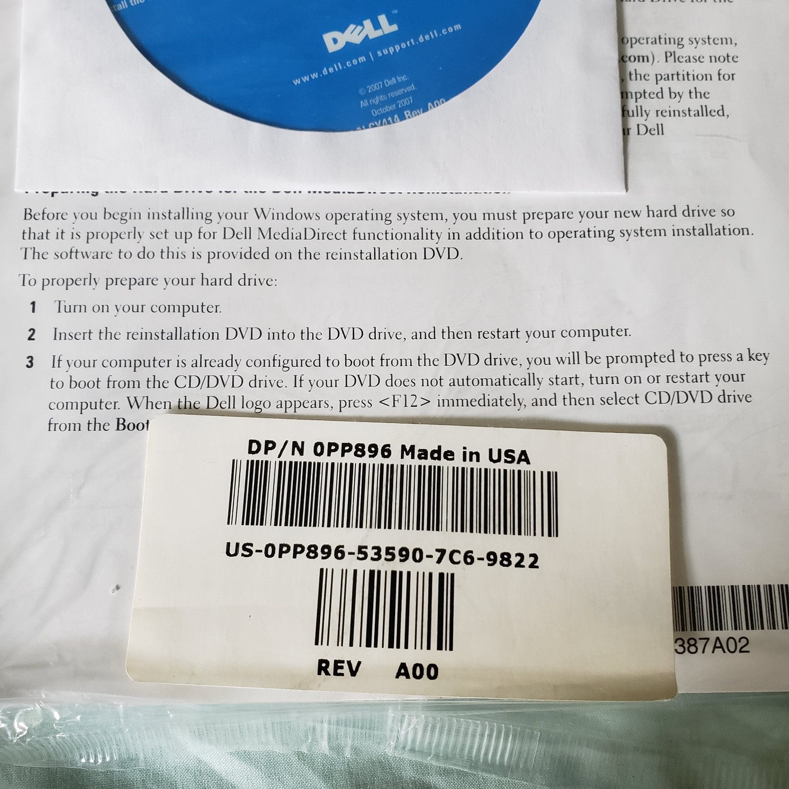 Dell Drivers and Utilities Reinstallation DVDs for Inspiron 1526 Most NEW SEALED