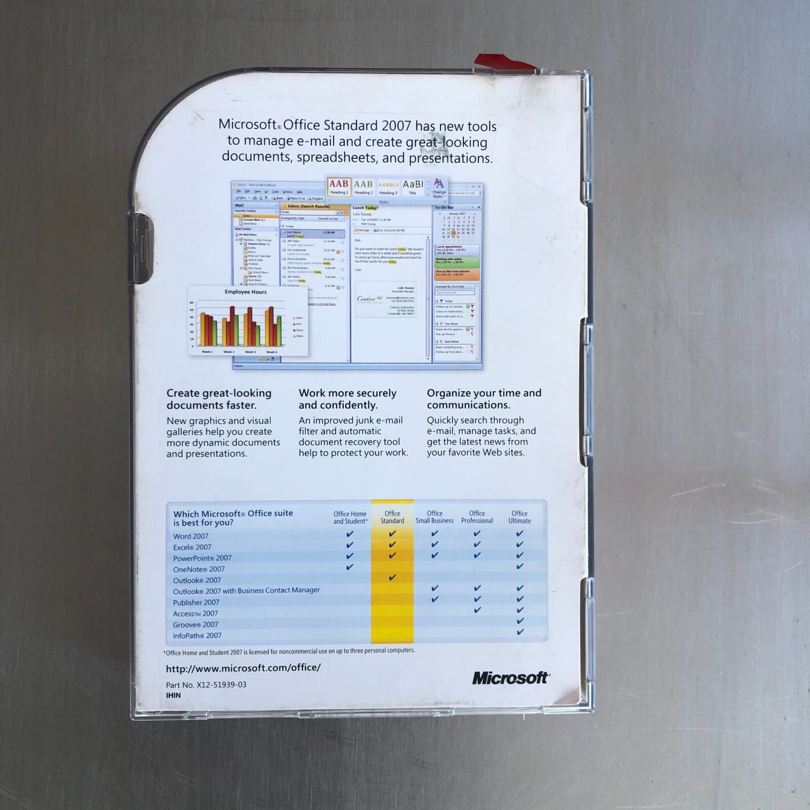 Microsoft Office Standard 2007 Upgrade W/ Key Word Excel PowerPoint Outlook